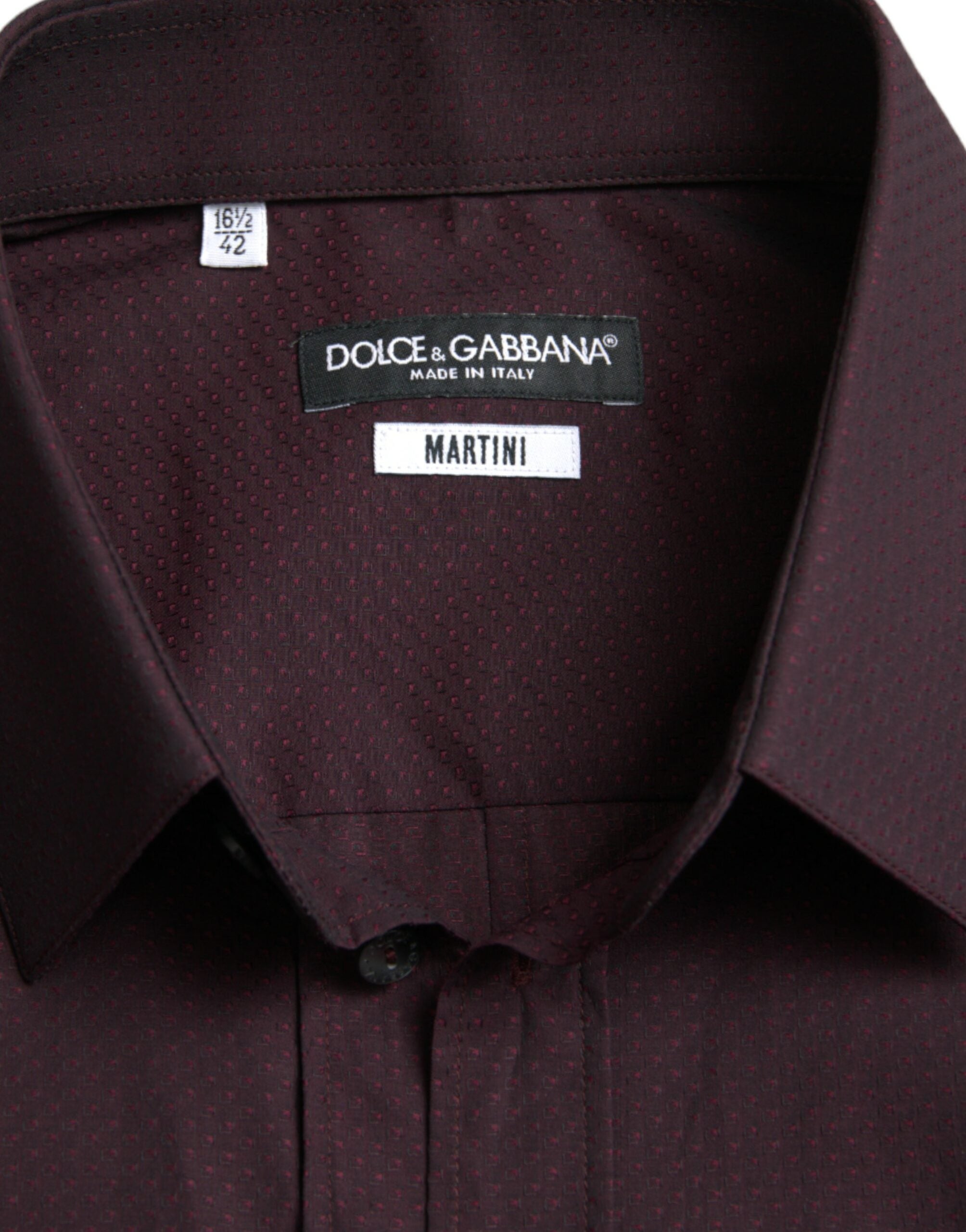 Κομψό πουκάμισο Maroon Martini από Dolce &amp; Gabbana