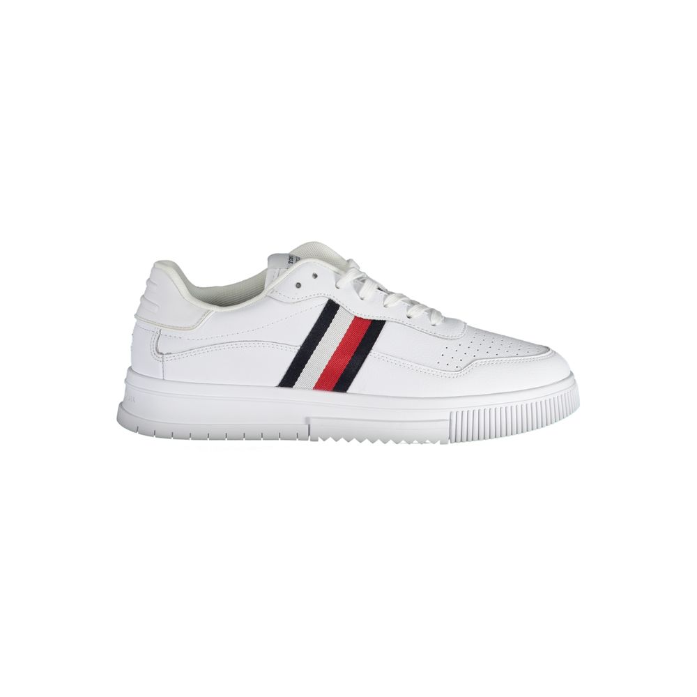 Tommy Hilfiger Λευκά Δερμάτινα Ανδρικά Sneakers