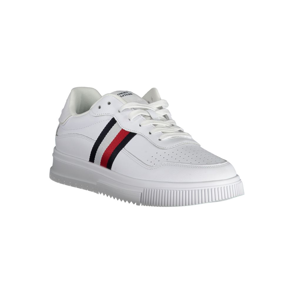 Tommy Hilfiger Λευκά Δερμάτινα Ανδρικά Sneakers