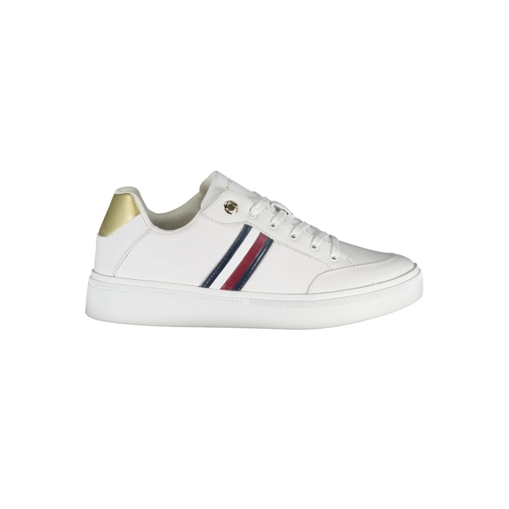 Tommy Hilfiger Sleek White Sneakers with Iconic Contrast Details