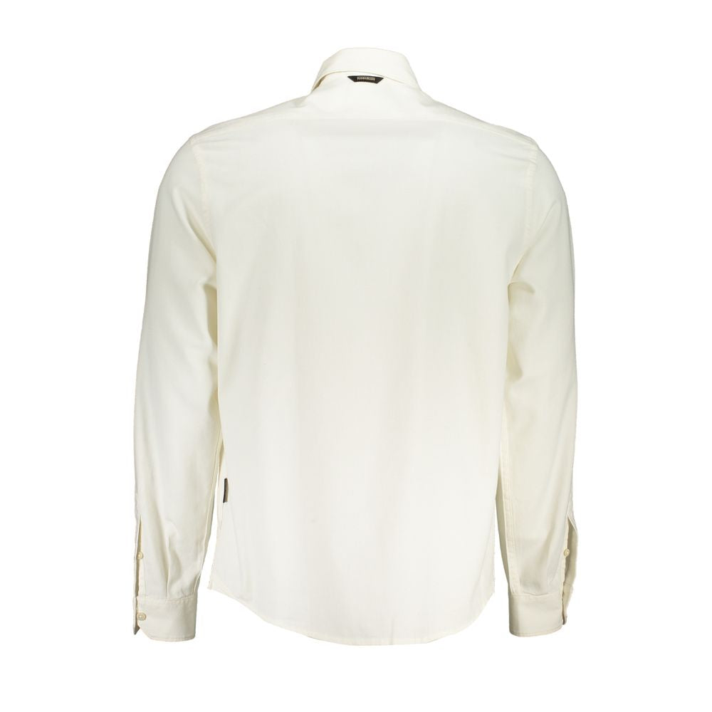 Napapijri Elegant White Cotton Long Sleeved Men's Shirt