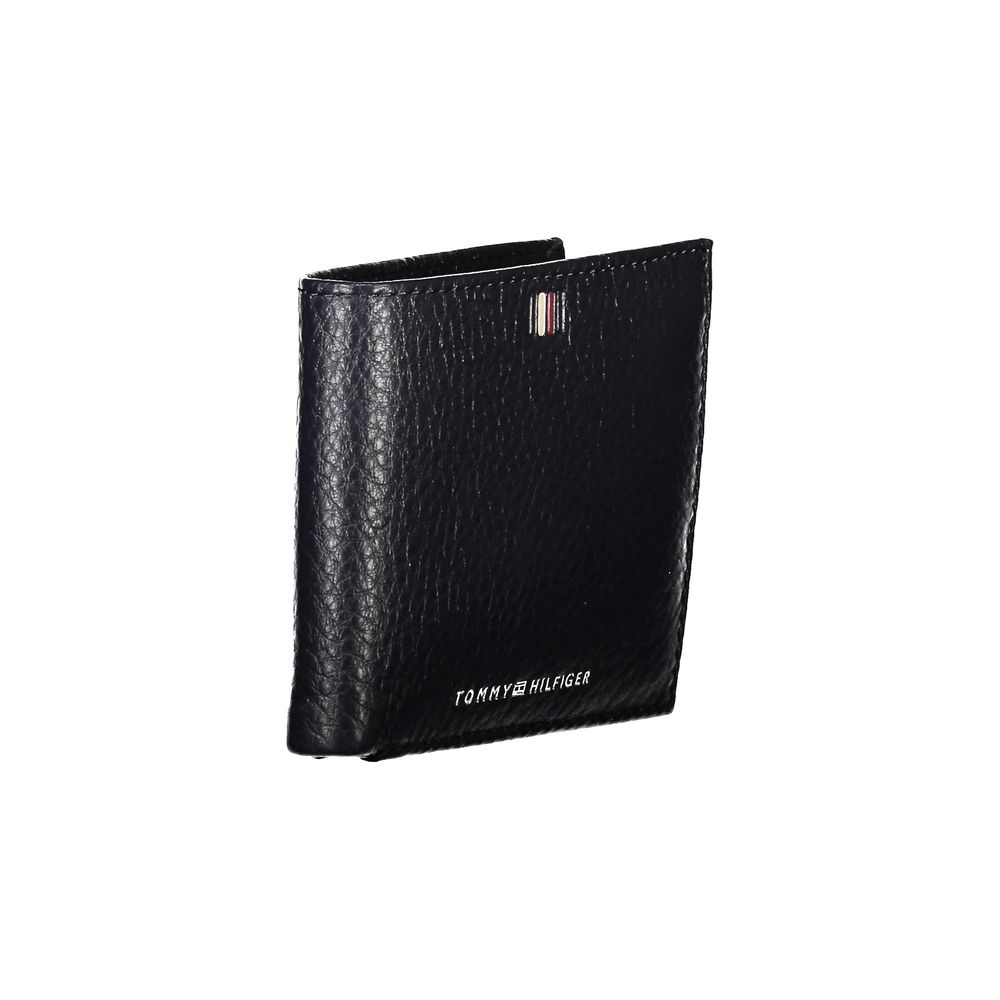 Tommy Hilfiger Elegant Blue Leather Wallet with Contrast Details