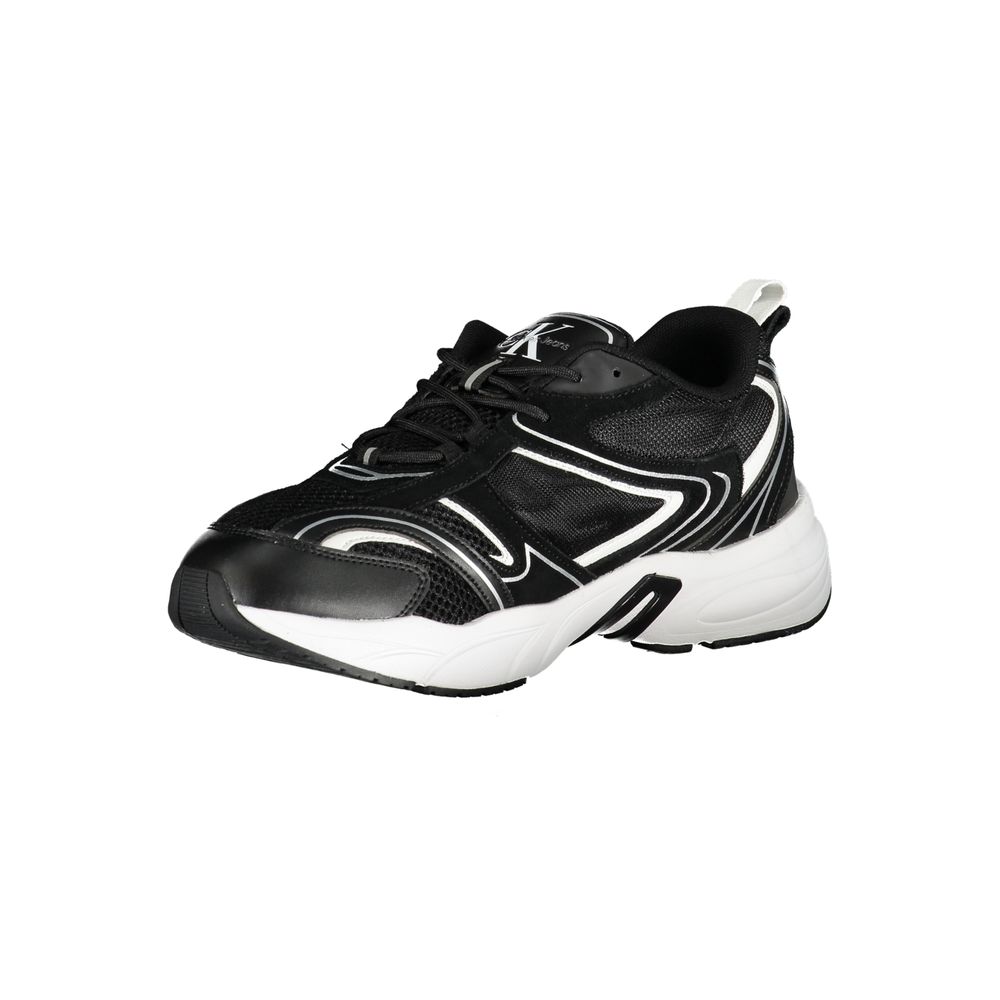 Calvin Klein Μοντέρνα Μαύρα Sneakers με Δαντέλα και Αντίθετες Λεπτομέρειες