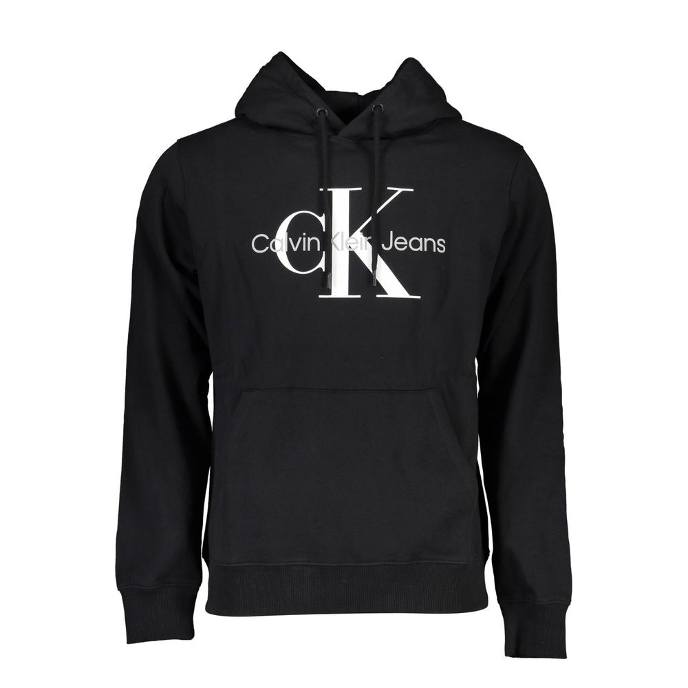 Calvin Klein Κομψό Μαύρο Βαμβακερό Hoodie με Εκτύπωση Λογότυπου