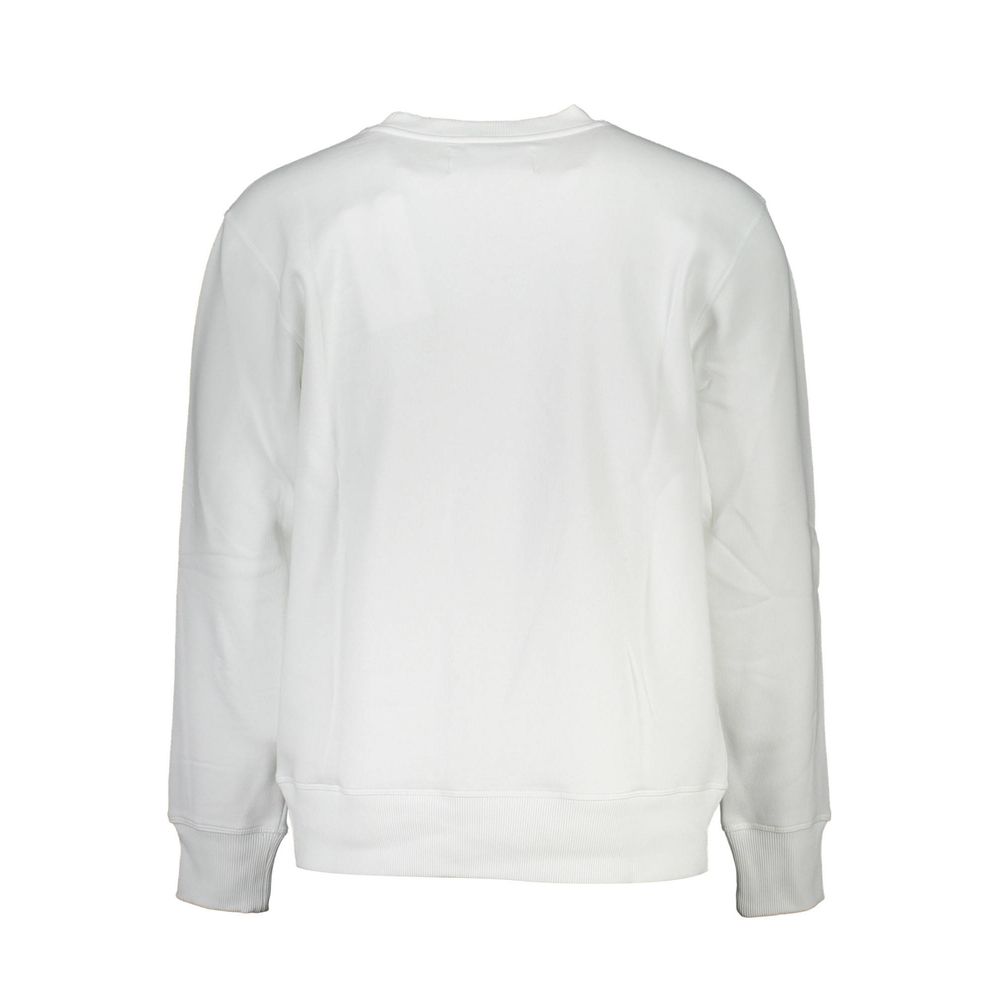 Calvin Klein Crisp White Crew Neck Cotton-Blend Πουλόβερ