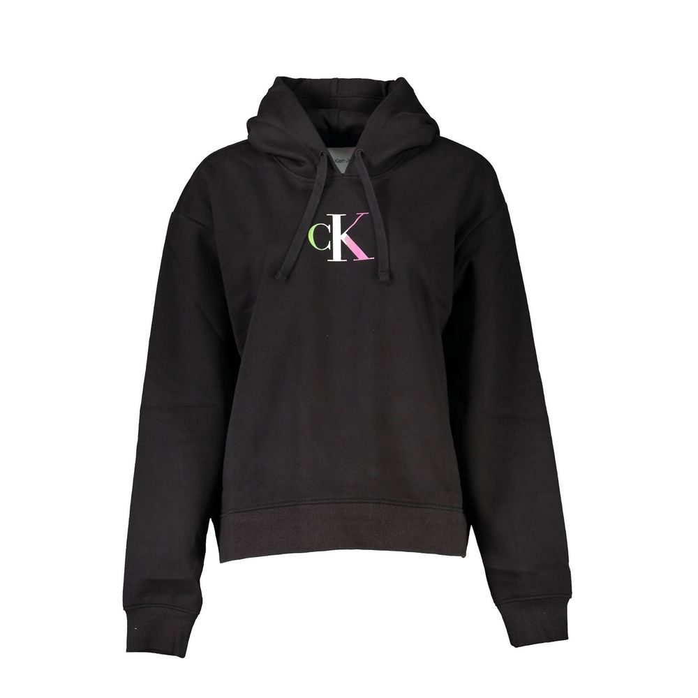 Calvin Klein Κομψή Μαύρη Ζακέτα με Κουκούλα και Fleece Εσωτερικό