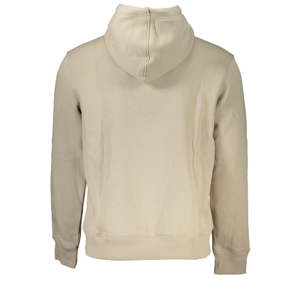 Calvin Klein Μπεζ Φλις Hoodie με Κέντημα Λογότυπου