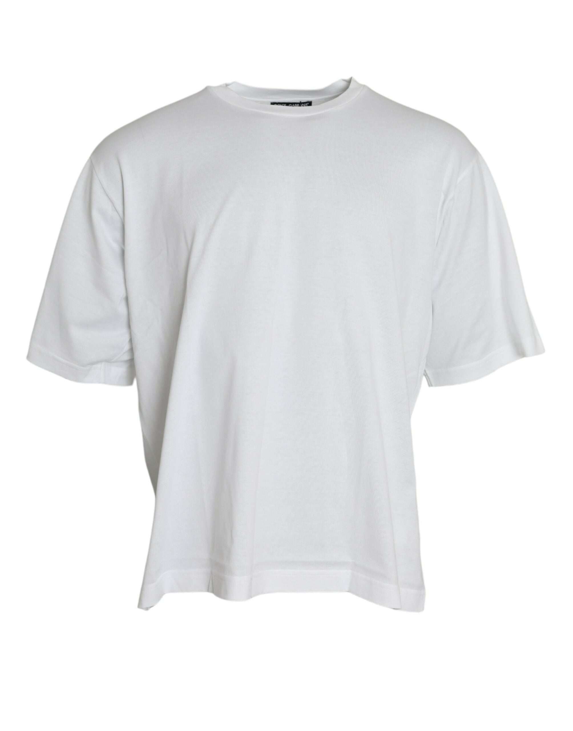 Dolce &amp; Gabbana Elegant White Crew Neck Luxury Tee