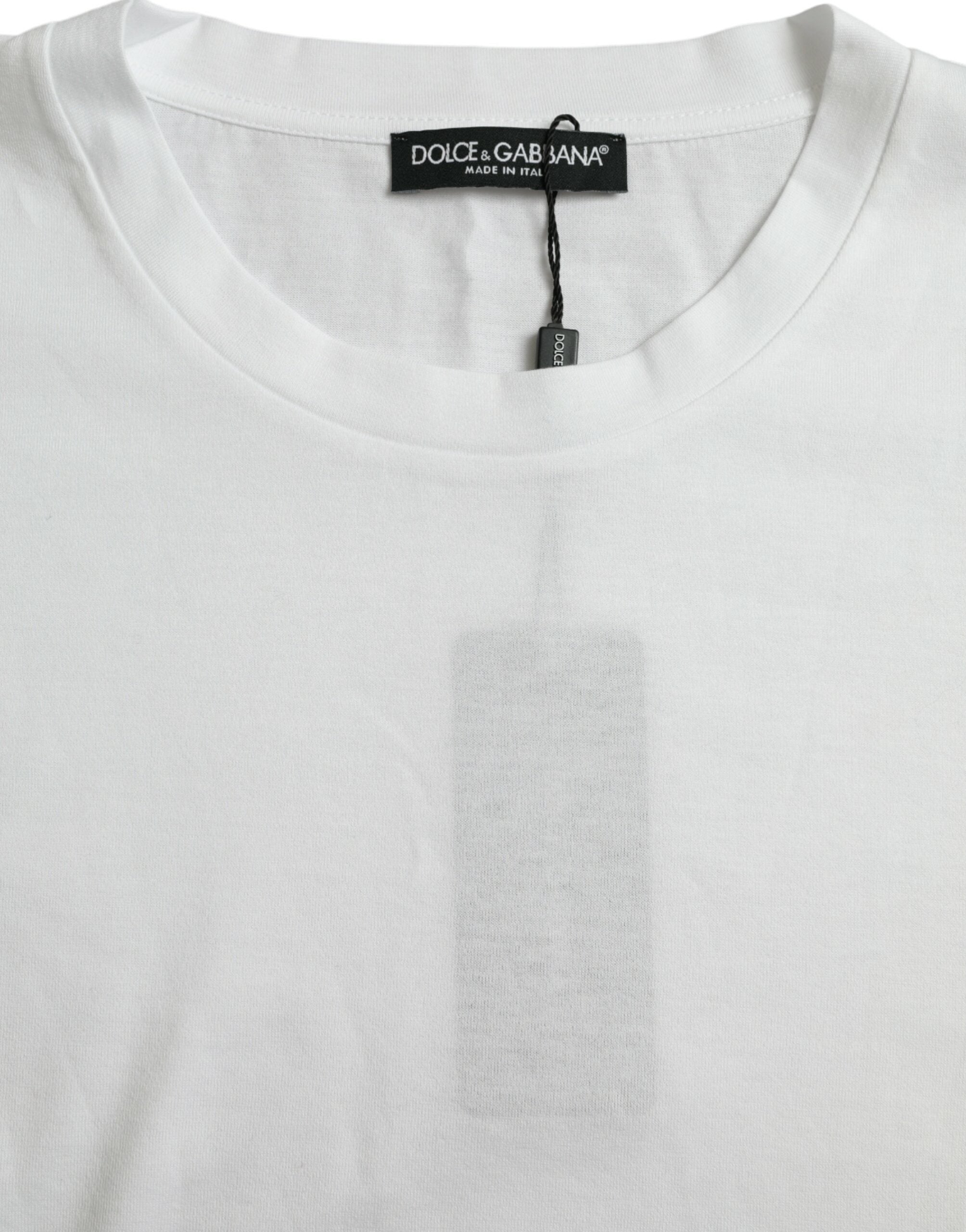 Dolce &amp; Gabbana Elegant White Crew Neck Luxury Tee