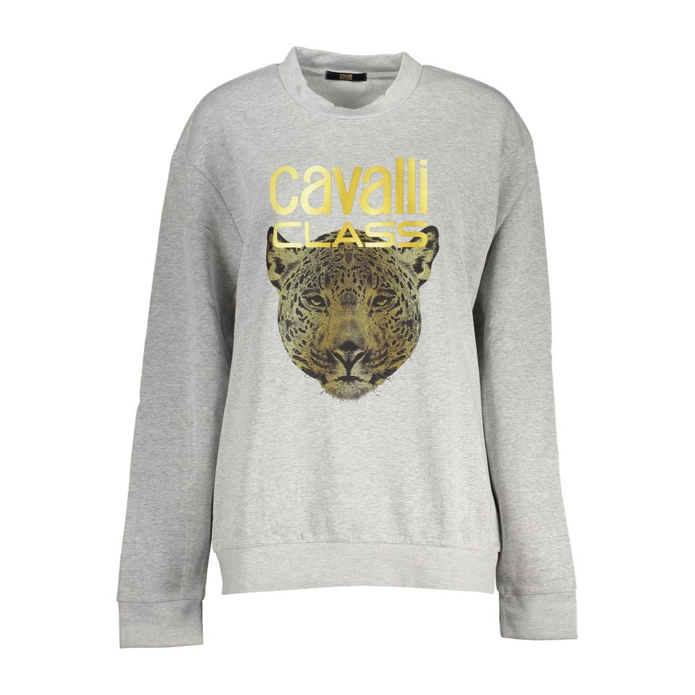 Φούτερ Cavalli Class Chic Grey Crew Neck Fleece