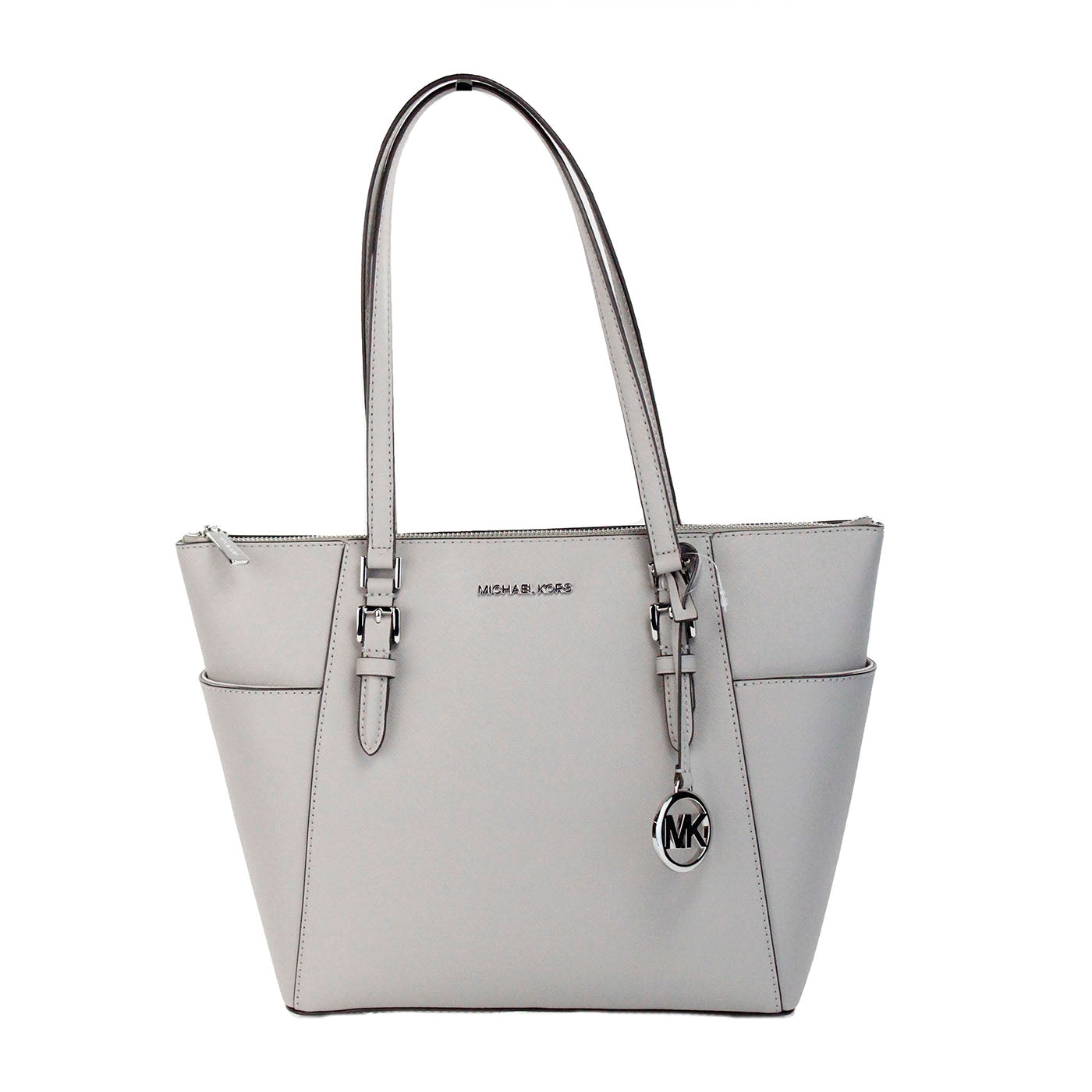 Τσάντα τσάντας Michael Kors Charlotte Pearl Grey Large Leather Top Zip Tote Bag