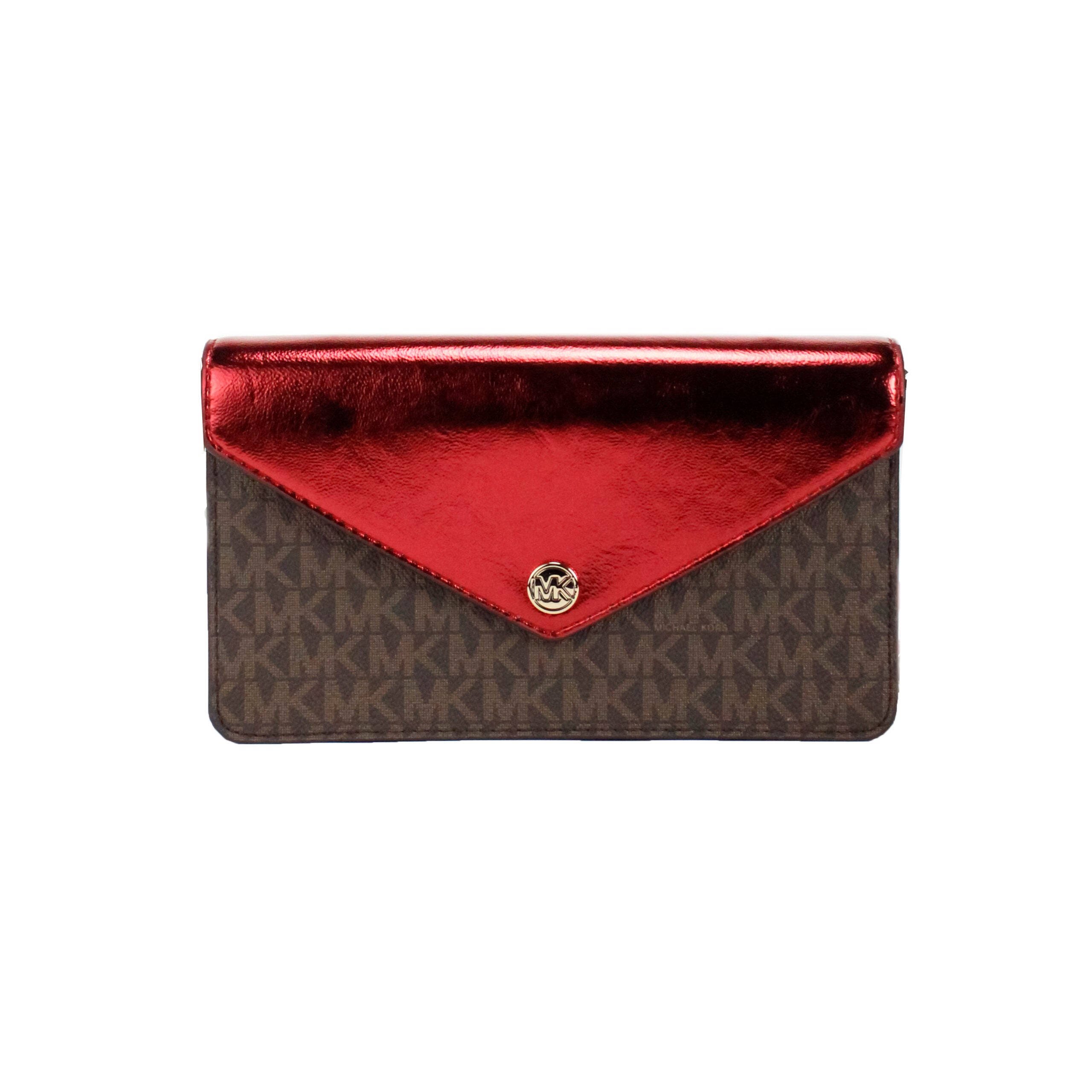 Τσάντα Τζετ Σετ Michael Kors Travel Crimson Small Flap Clutch Crossbody Τσάντα