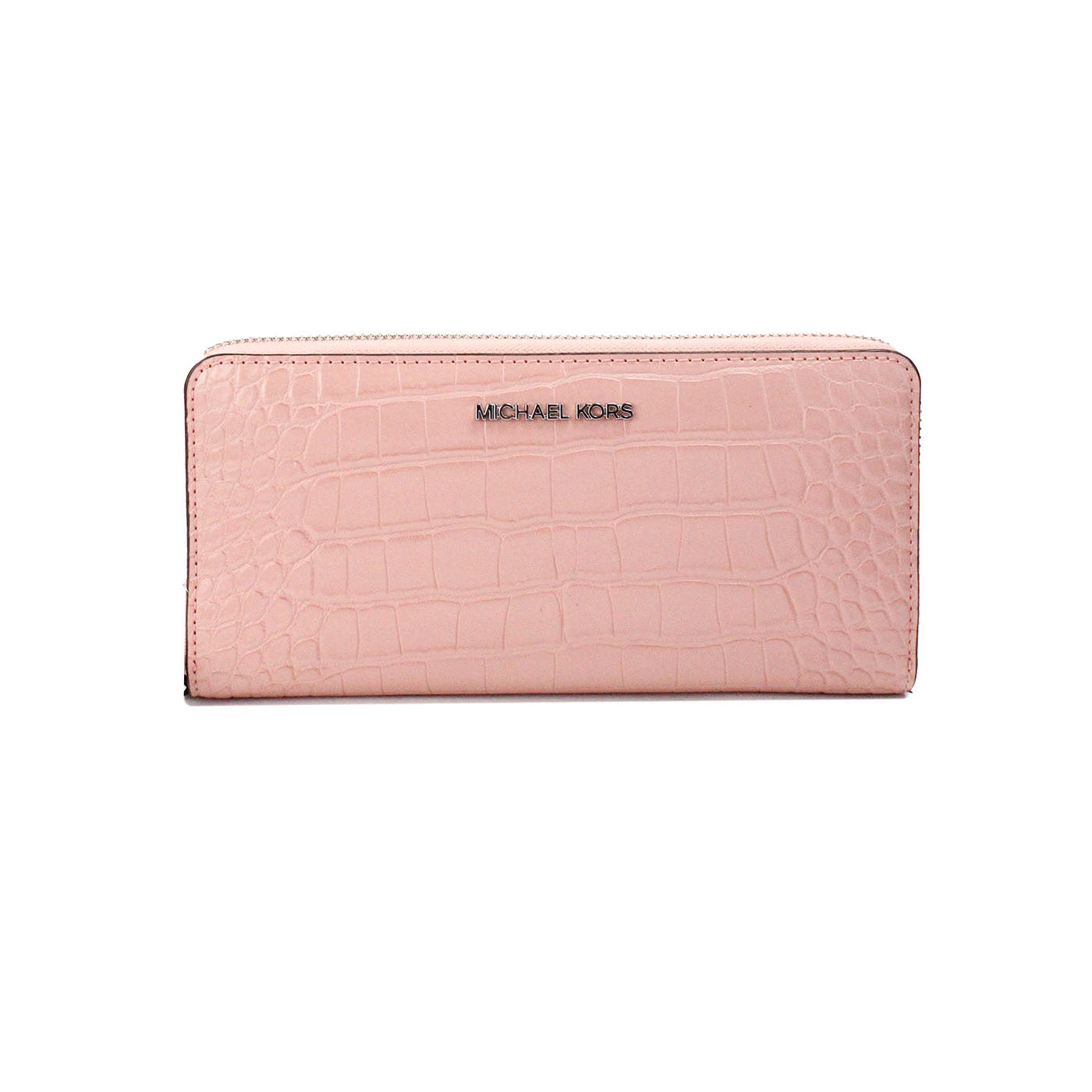 Michael Kors Jet Set Large Pink Animal Print Δερμάτινο Continental Wrist Wallet