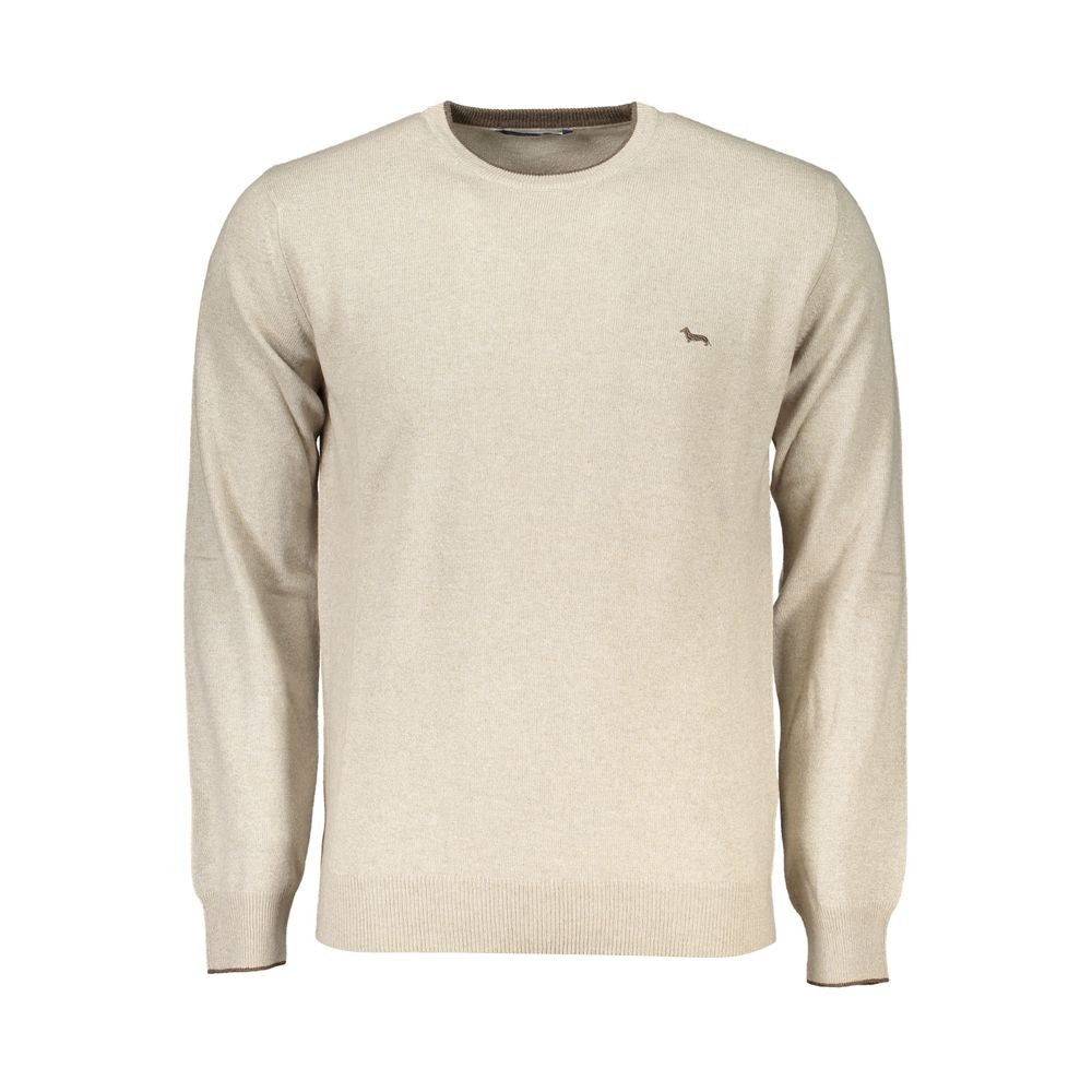 Πολυτελές πουλόβερ Harmont & Blaine Beige Crew Neck με κέντημα