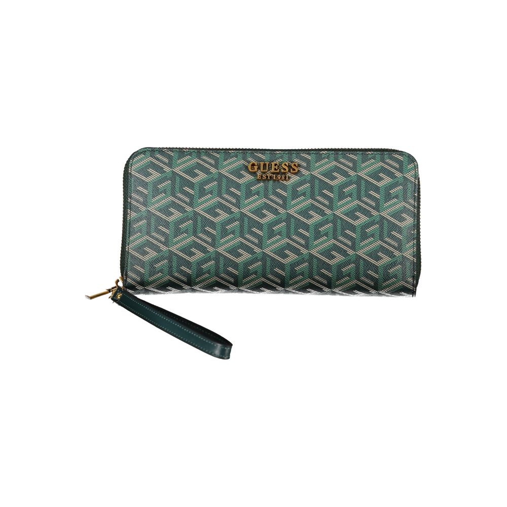 Guess Jeans Elegant Green Designer Wallet με λεπτομέρειες αντίθεσης