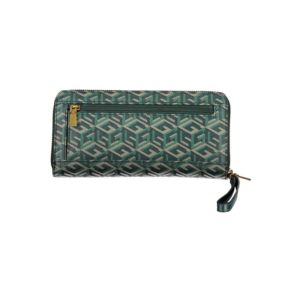 Guess Jeans Elegant Green Designer Wallet με λεπτομέρειες αντίθεσης