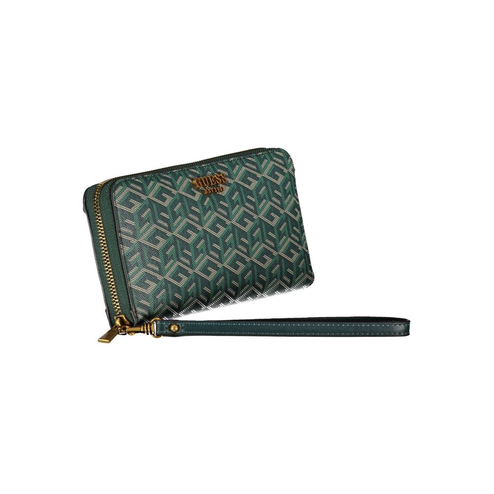 Guess Jeans Elegant Green Designer Wallet με λεπτομέρειες αντίθεσης