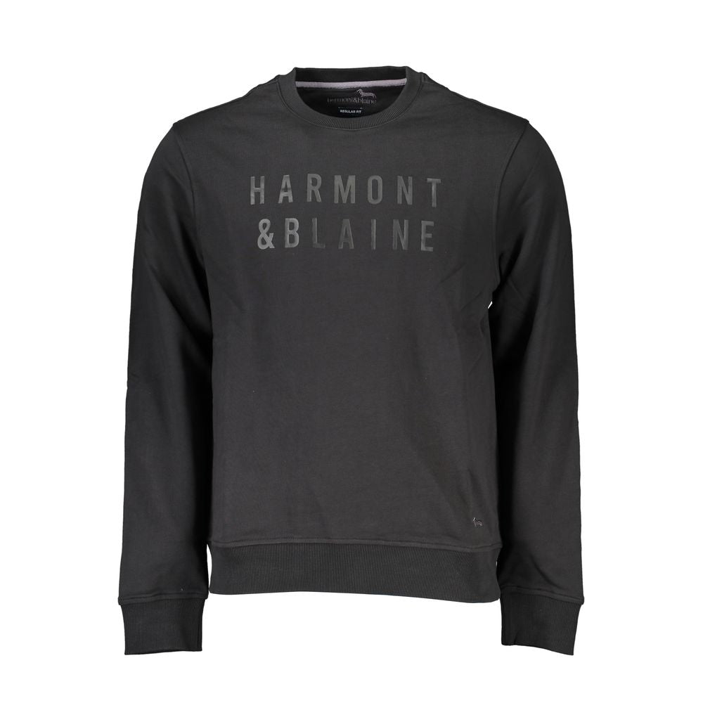 Φούτερ Harmont & Blaine Sleek Μαύρο μακρυμάνικο φούτερ με λαιμόκοψη