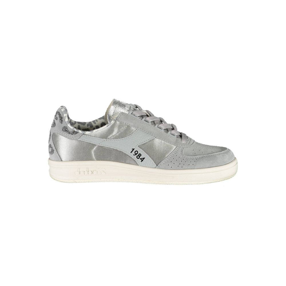 Diadora Sparkling Grey Lace-Up Sneakers με κρύσταλλα Swarovski