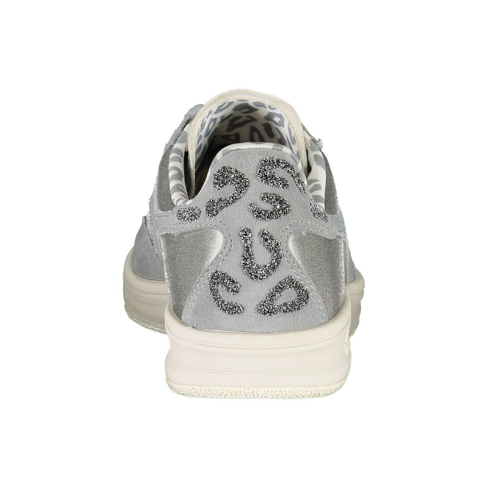 Diadora Sparkling Grey Lace-Up Sneakers με κρύσταλλα Swarovski