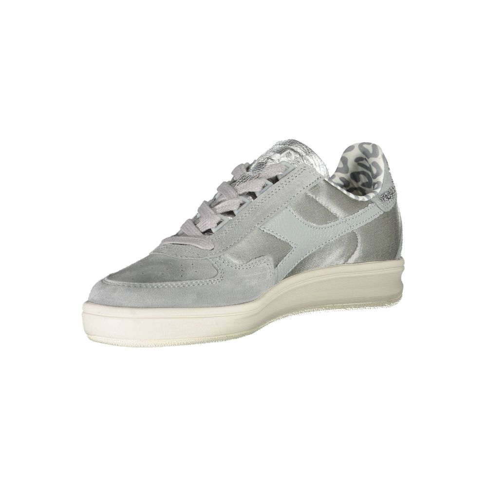 Diadora Sparkling Grey Lace-Up Sneakers με κρύσταλλα Swarovski