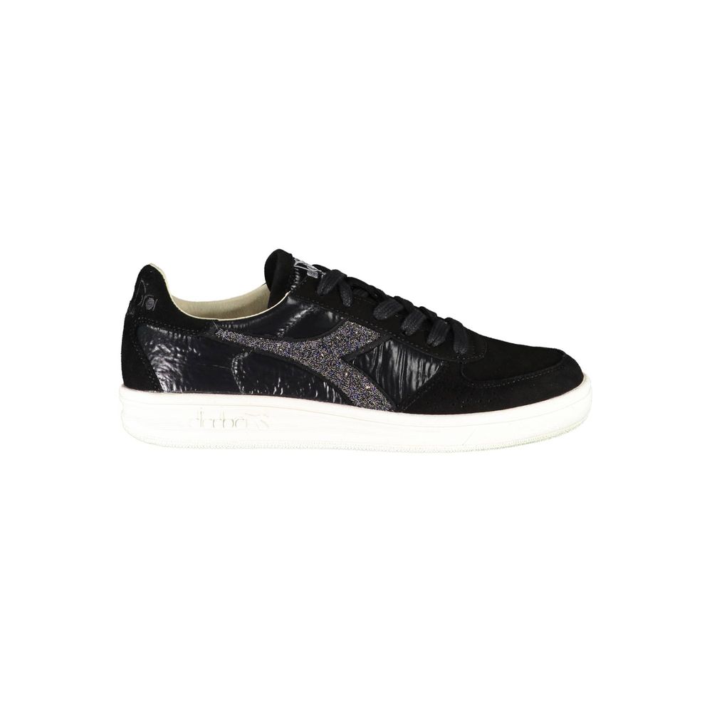 Diadora Chic Black Lace-Up Sneakers με κρύσταλλα Swarovski