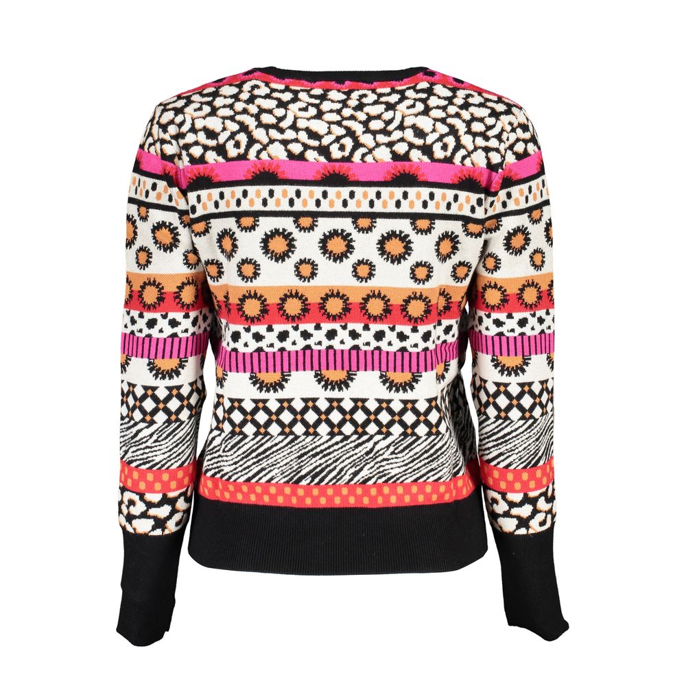 Πουλόβερ Desigual Chic Pink Contrast Crew Neck