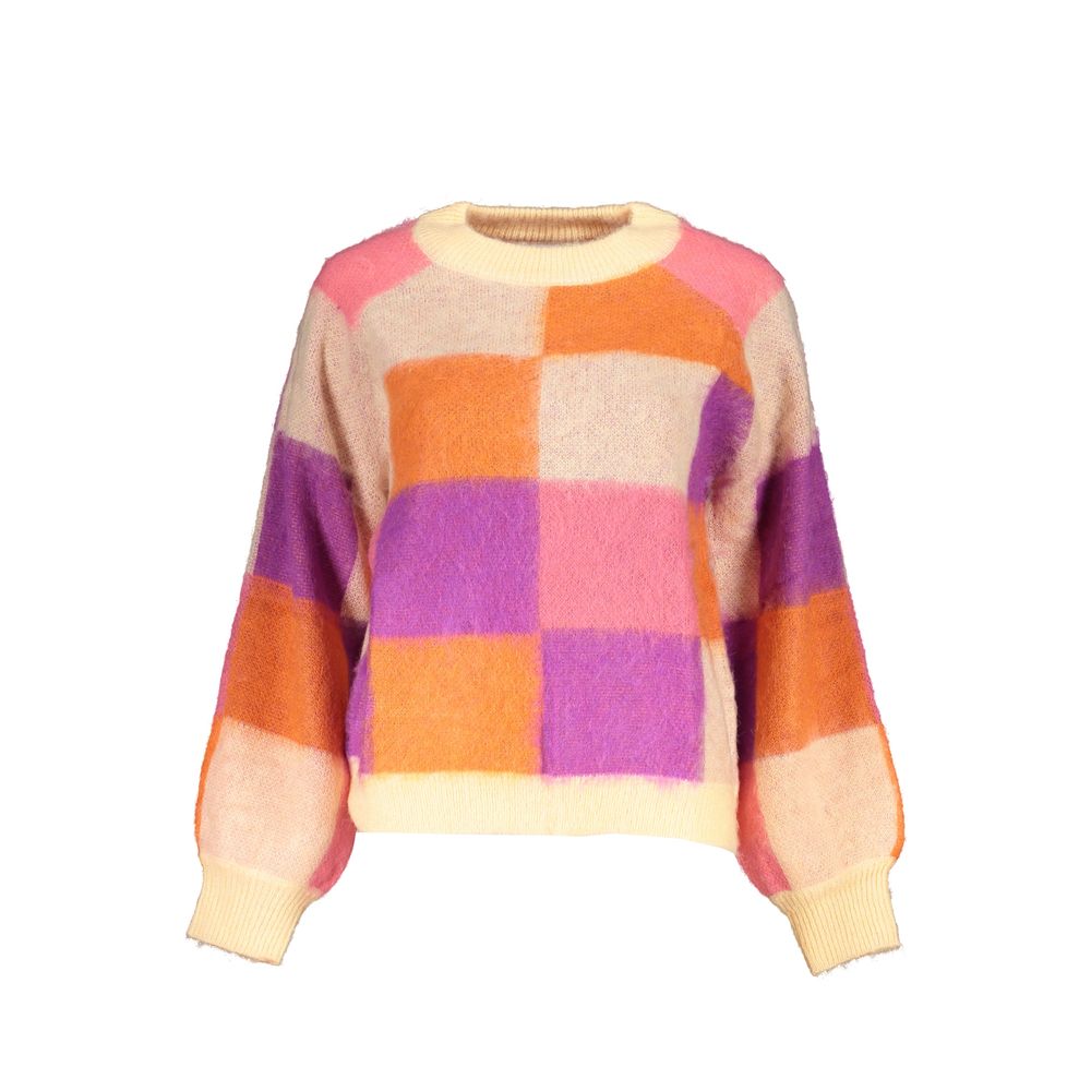 Πουλόβερ Desigual Chic Pink Contrast Crew Neck