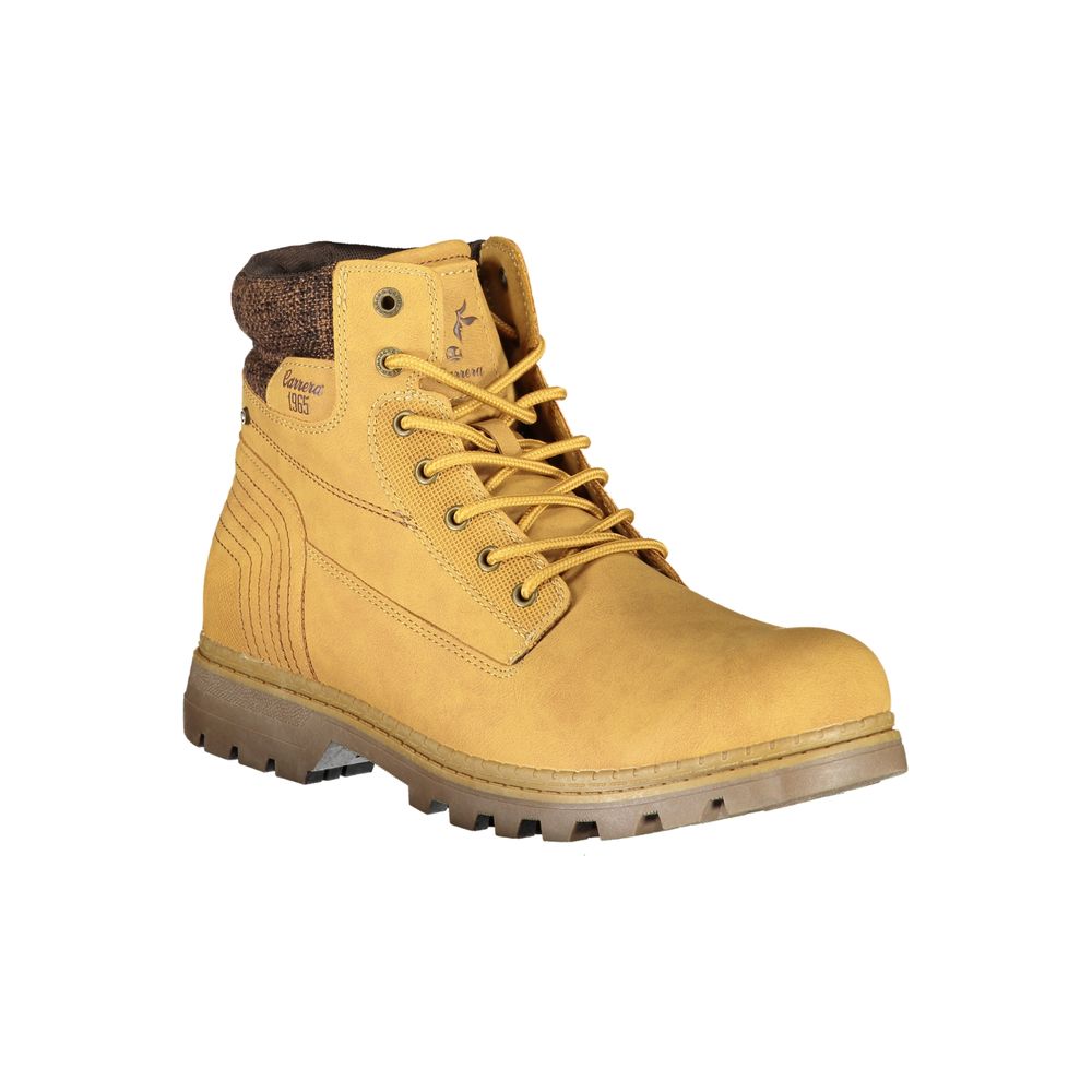 Carrera Sleek Yellow Lace-Up Boots with Contrast Detail