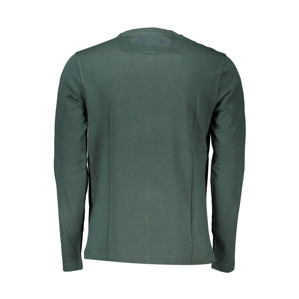 La Martina Elegant Crew Neck Green Tee με κέντημα