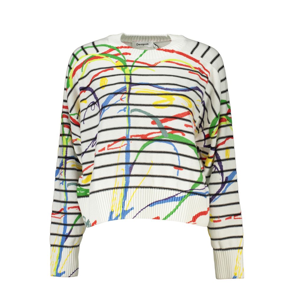 Πουλόβερ Desigual Chic Contrast Detail Crew Neck