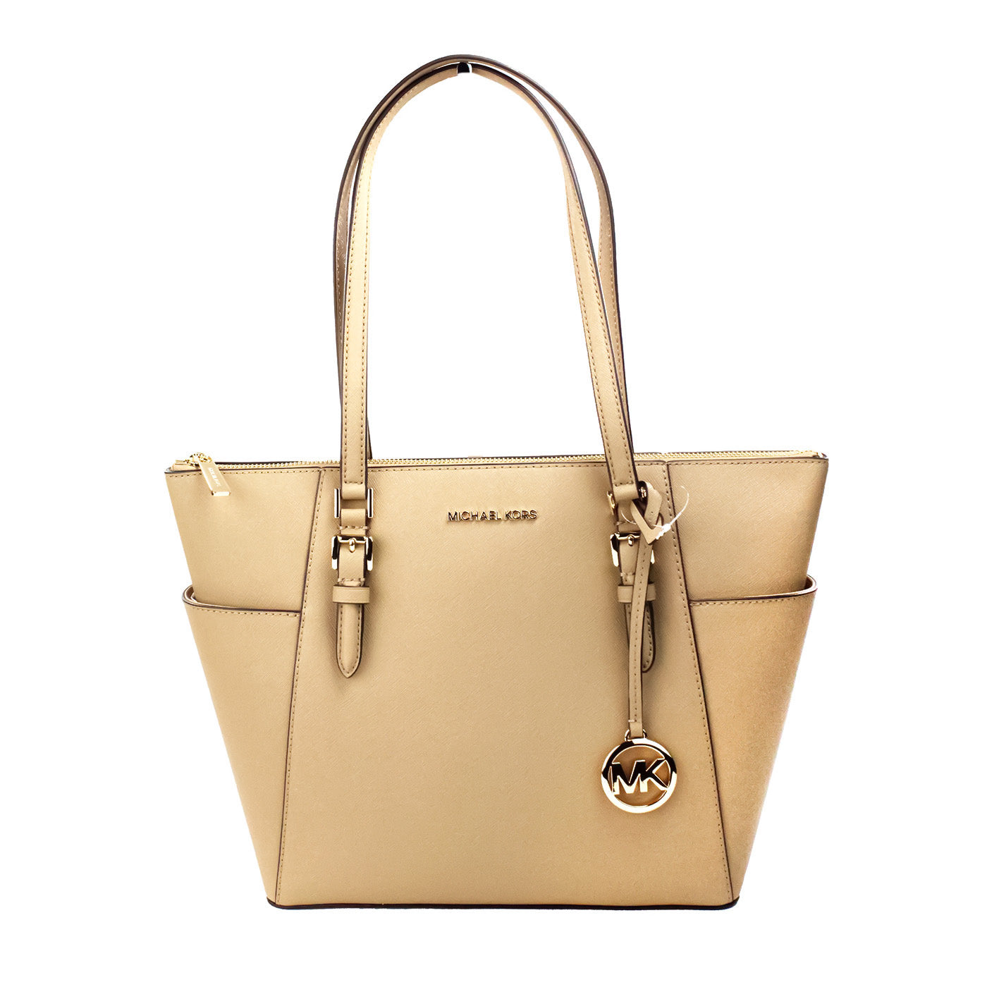 Τσάντα Michael Kors Charlotte Camel Large Leather Top Zip Tote Bag