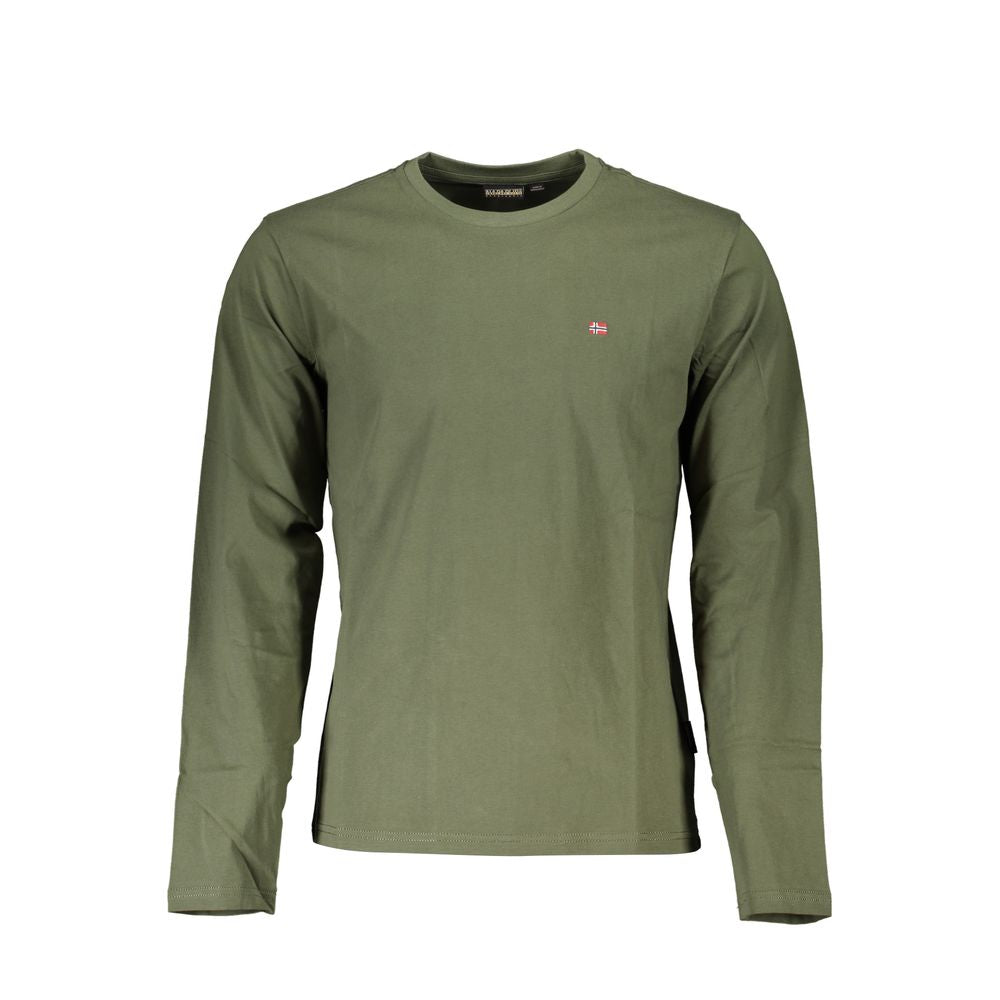 Napapijri Crew Neck Embroidered Green Tee