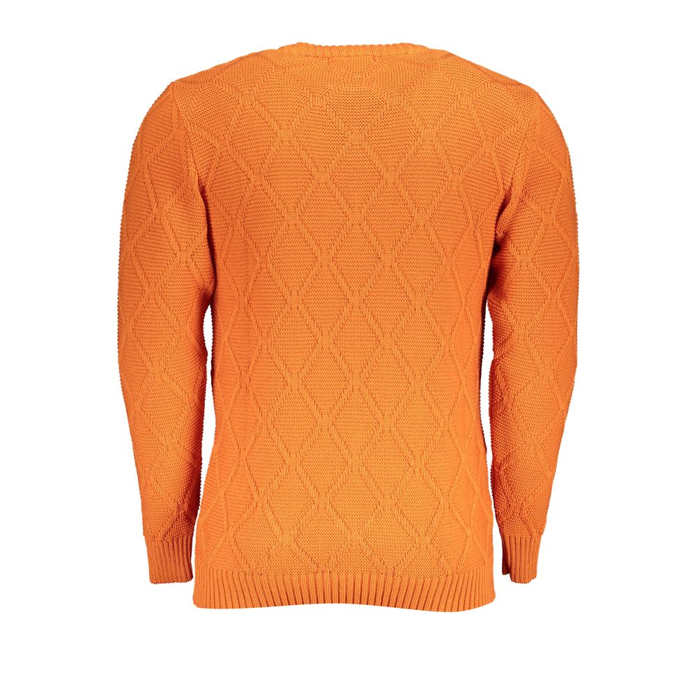 Πουλόβερ US Grand Polo Orange Diamond Pattern Crew Neck