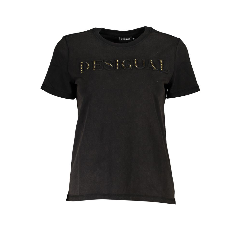 Desigual Elegant Crew Neck Tee με λεπτομέρειες αντίθεσης