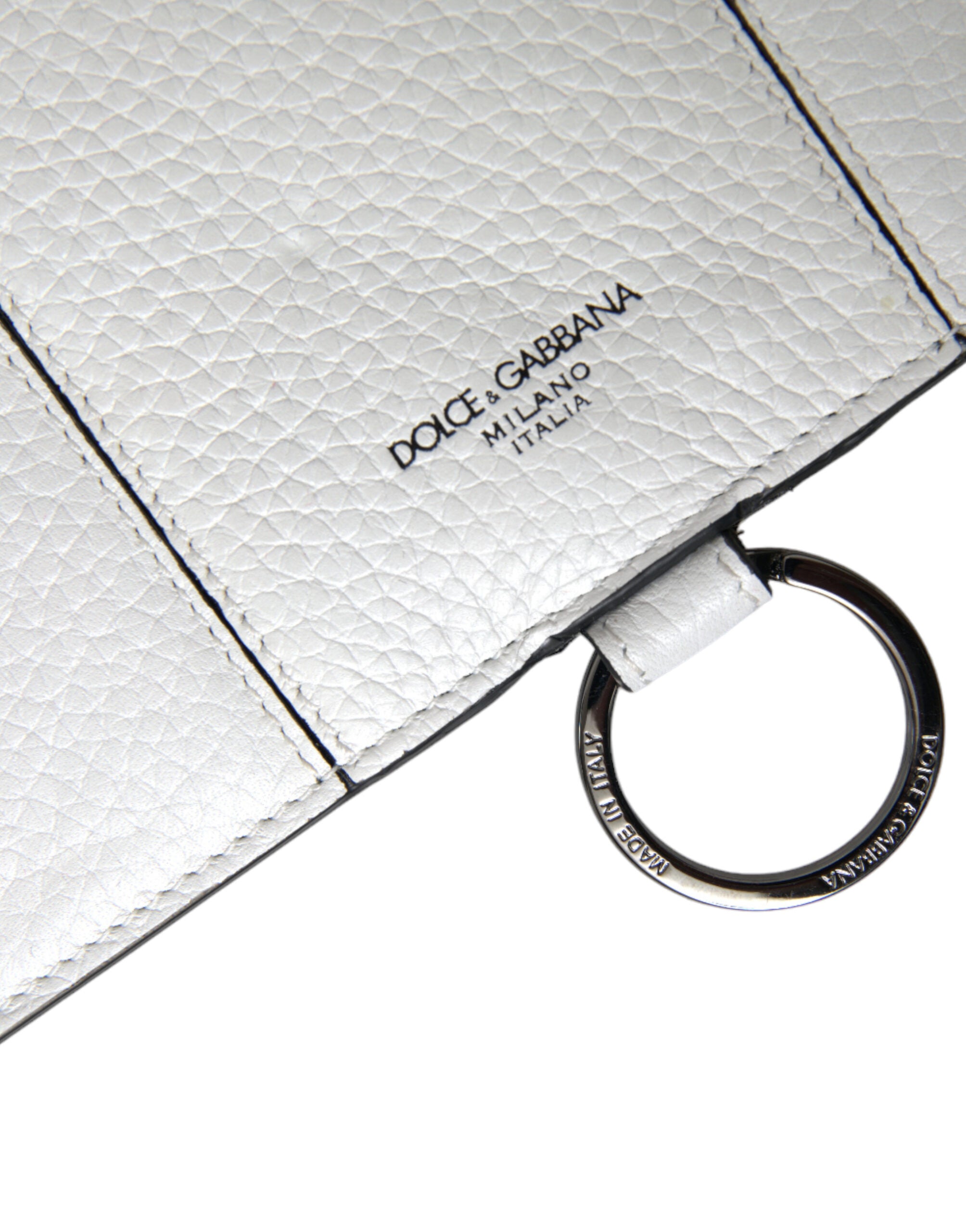 Κάτοχος κάρτας Dolce &amp; Gabbana Elegant White Leather Crossbody