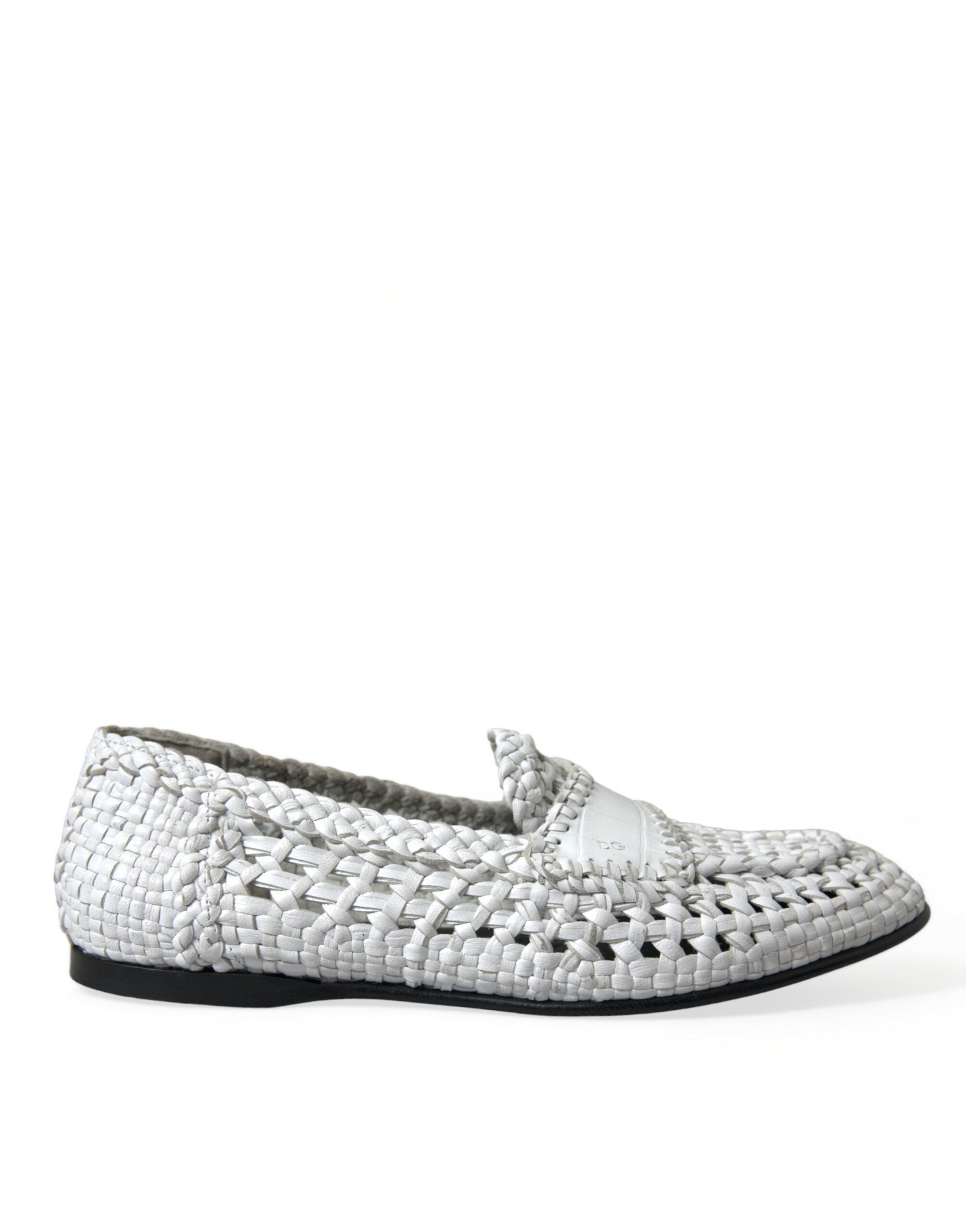 Dolce &amp; Gabbana Elegant White Loafer Slip-Ons