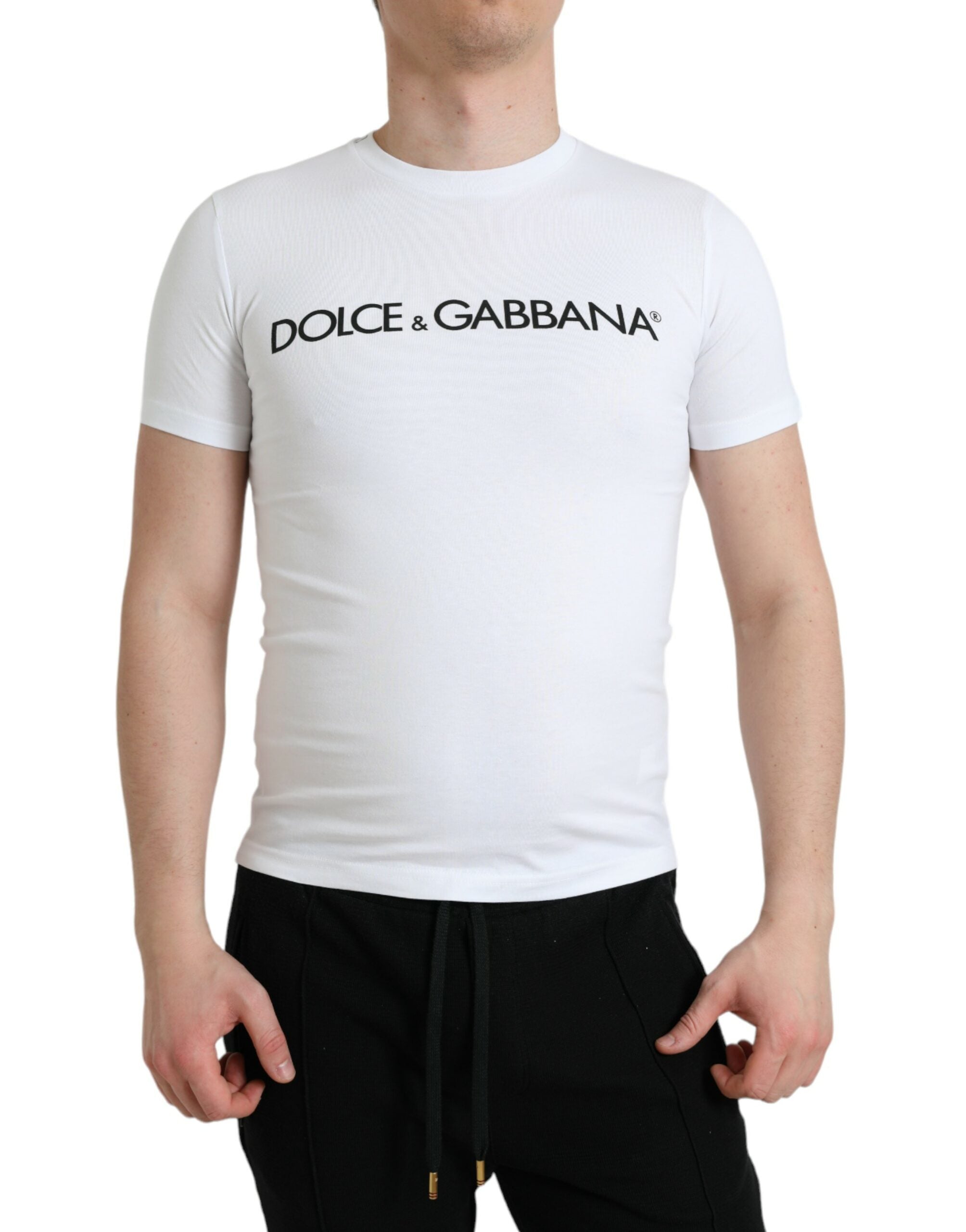 Κομψό μπλουζάκι με λευκό λογότυπο Dolce &amp; Gabbana