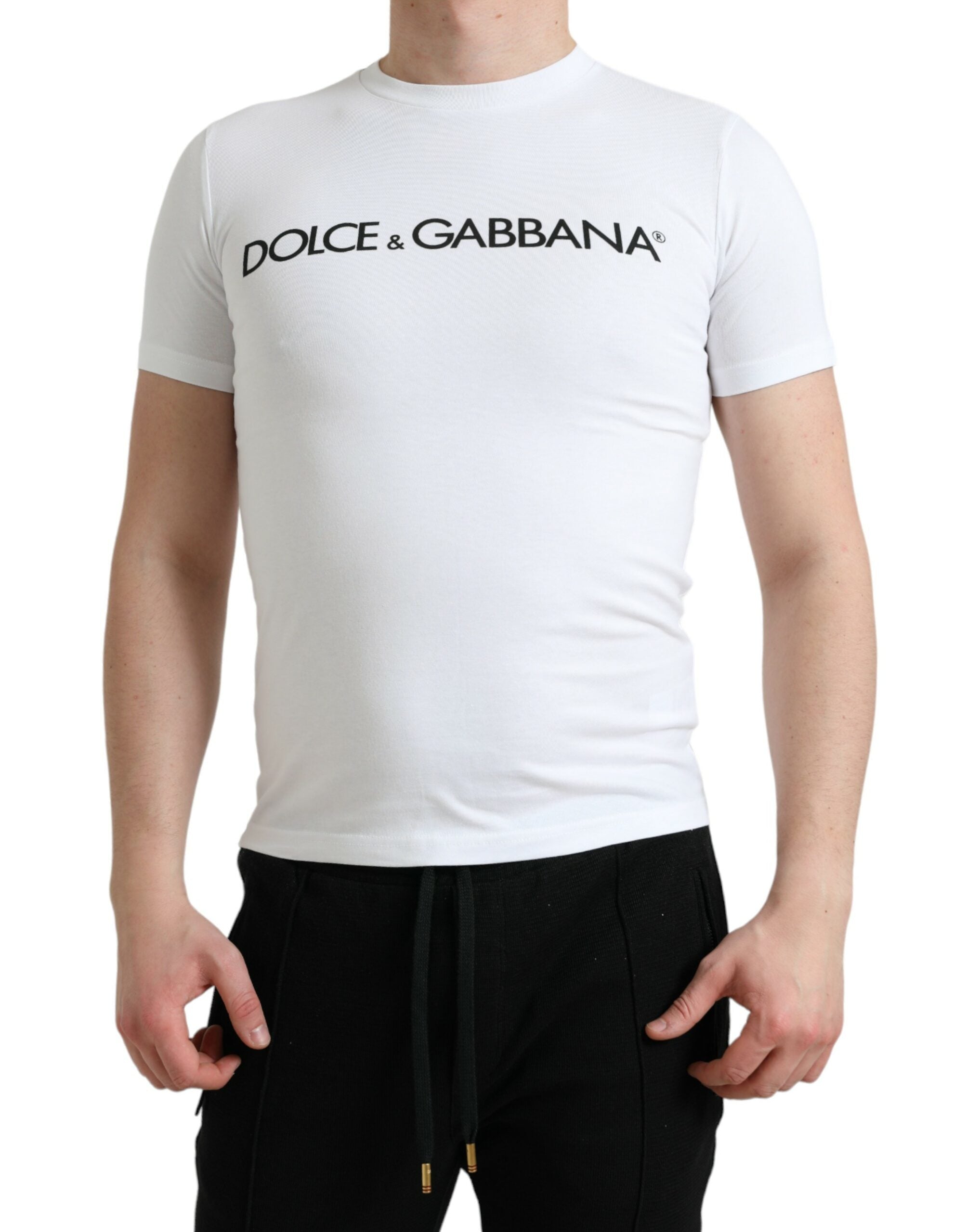 Κομψό μπλουζάκι με λευκό λογότυπο Dolce &amp; Gabbana