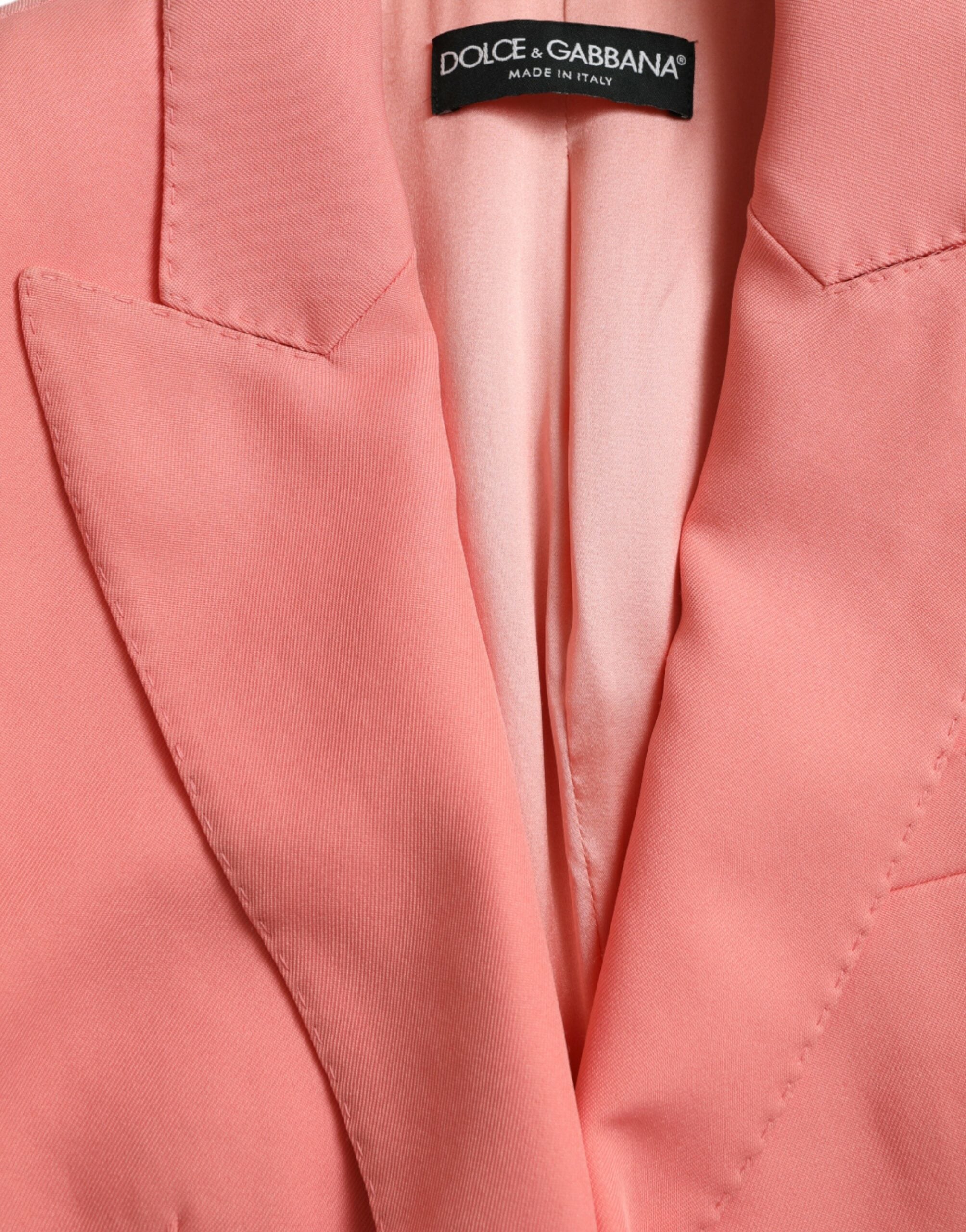 Dolce &amp; Gabbana Chic Pink Peak Lapel Blazer