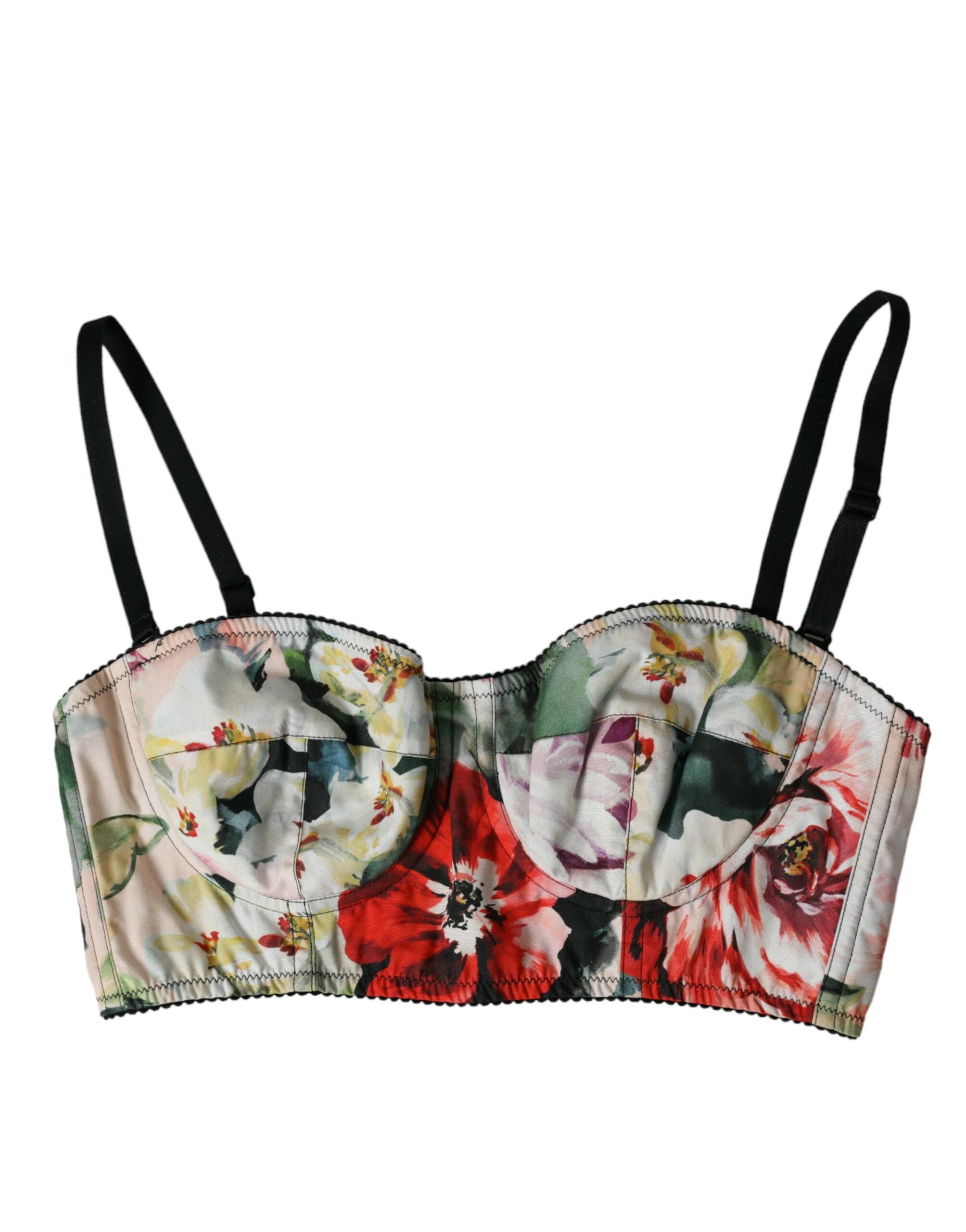 Dolce &amp; Gabbana πολύχρωμο λουλουδάτο μπουστάκι Crop Top