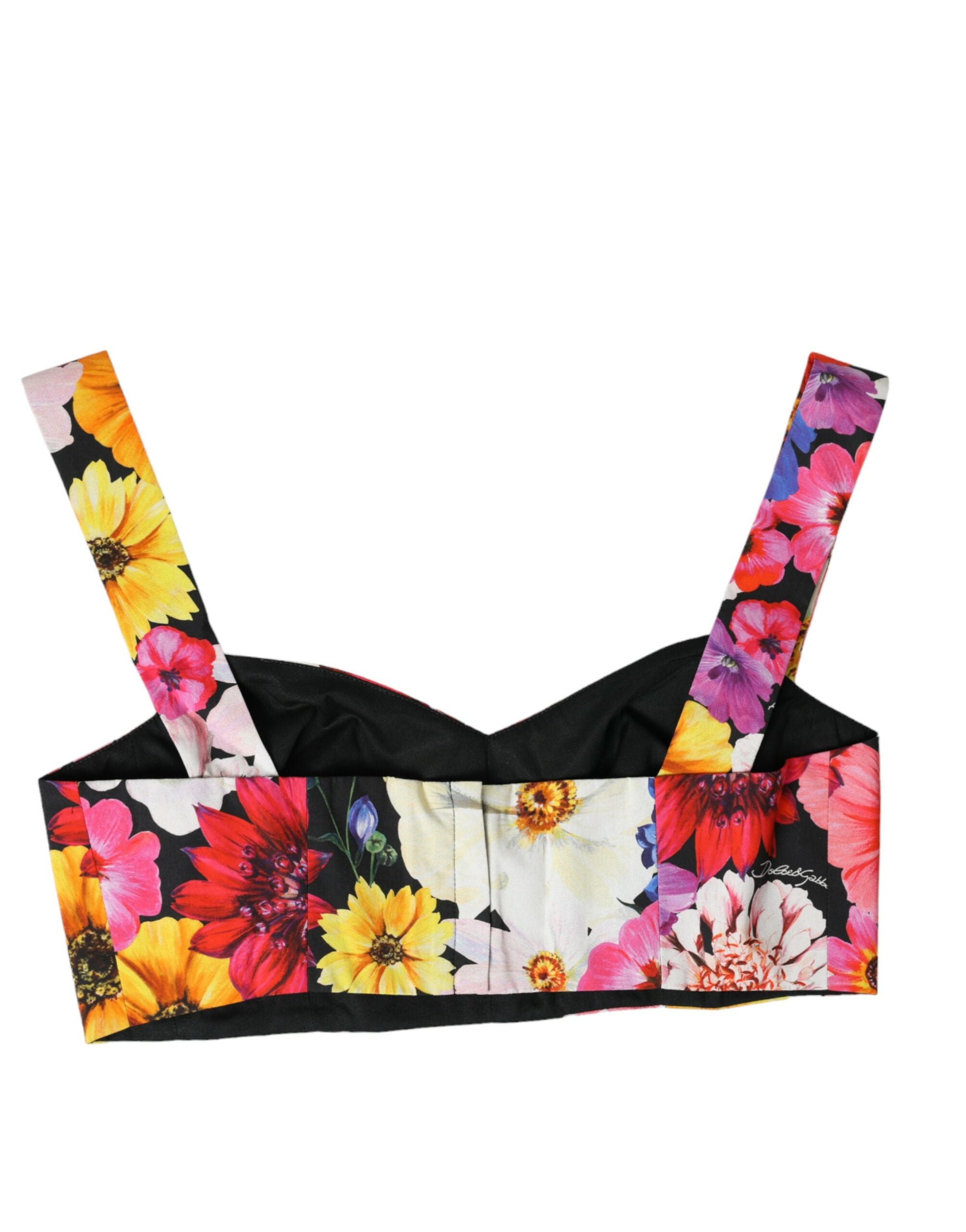 Dolce &amp; Gabbana Exquisite Floral Bustier Crop Top