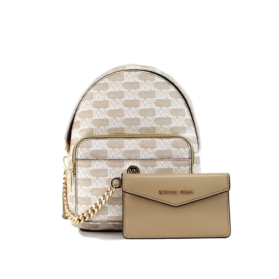 Τσάντα σακίδιο πλάτης Michael Kors Maisie Mini Camel Signature Canvas 2-n-1 Card Case