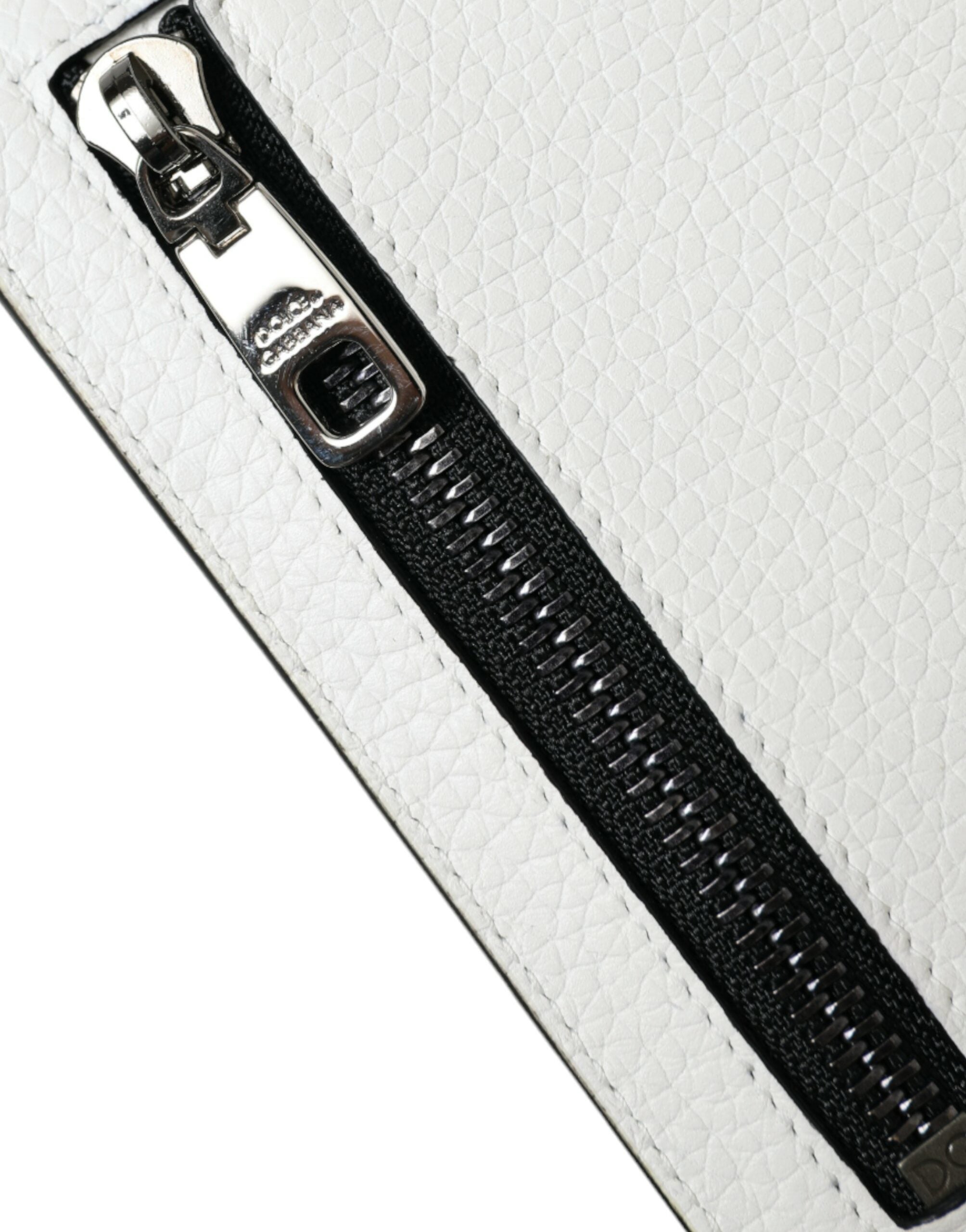 Πορτοφόλι θήκης κάρτας με λογότυπο Dolce &amp; Gabbana White Calf Leather Lanyard