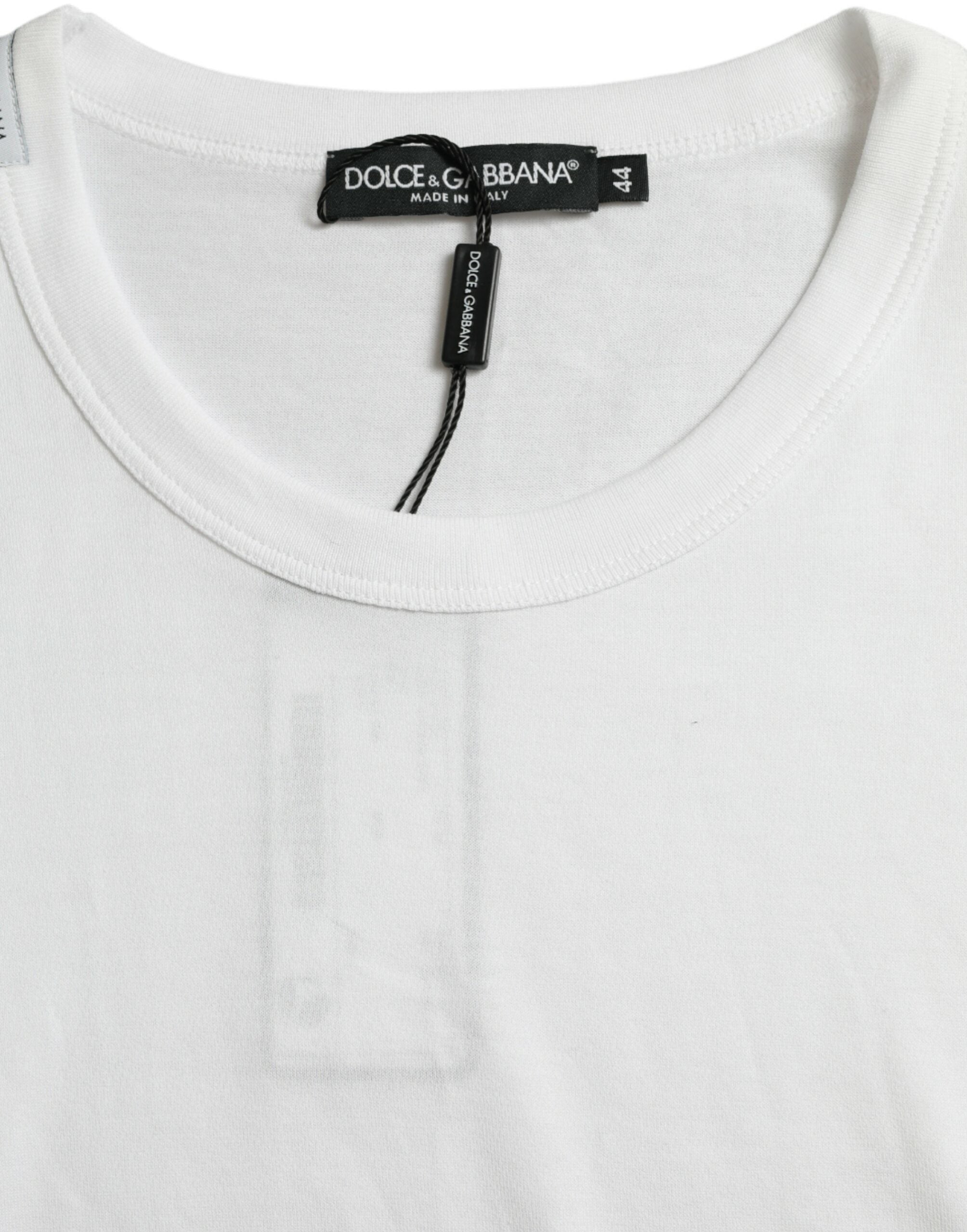 Μπλουζάκι Dolce &amp; Gabbana White Logo με λαιμόκοψη με κοντό μανίκι