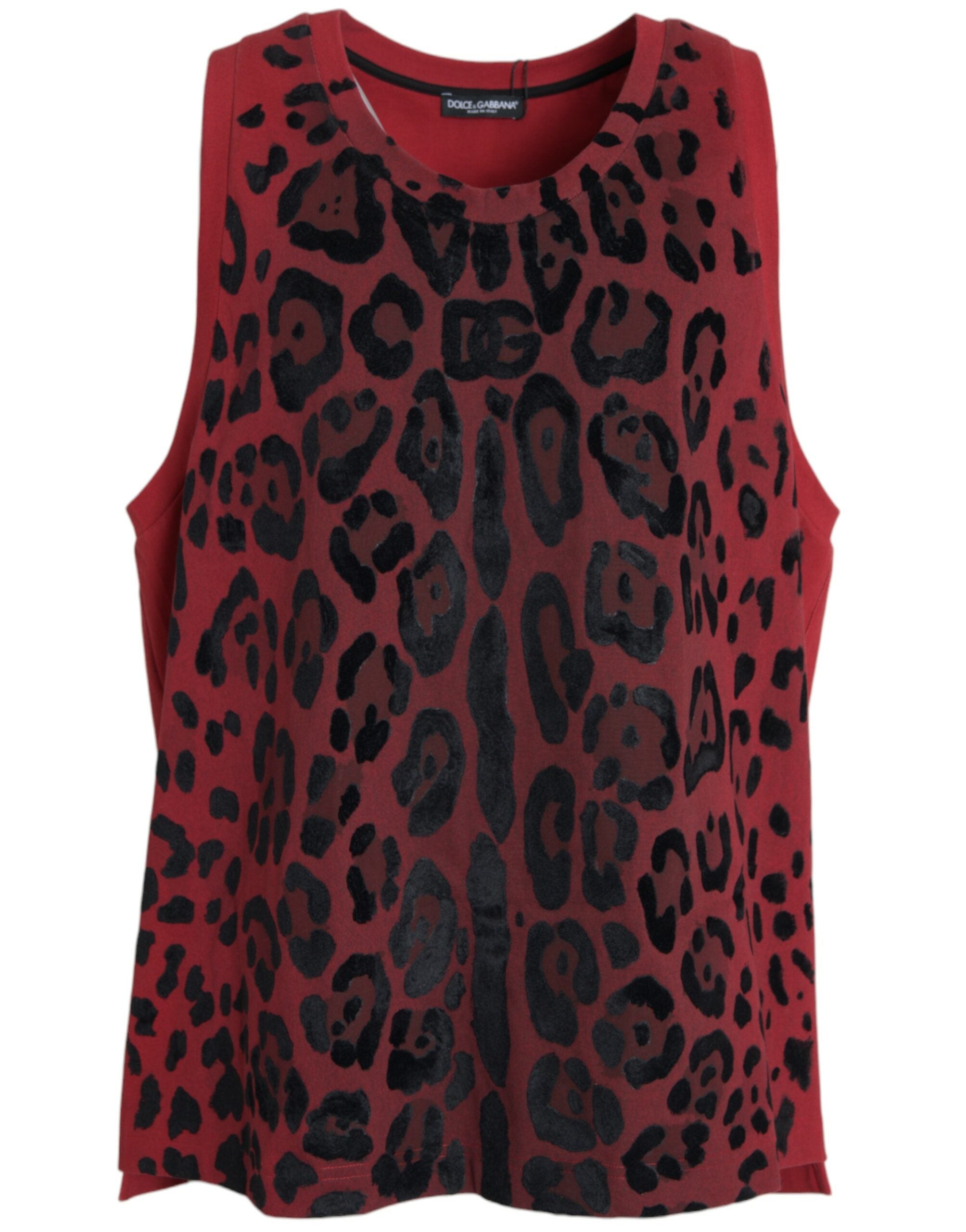 Αμάνικο μπλουζάκι από Dolce &amp; Gabbana Red Leopard Print