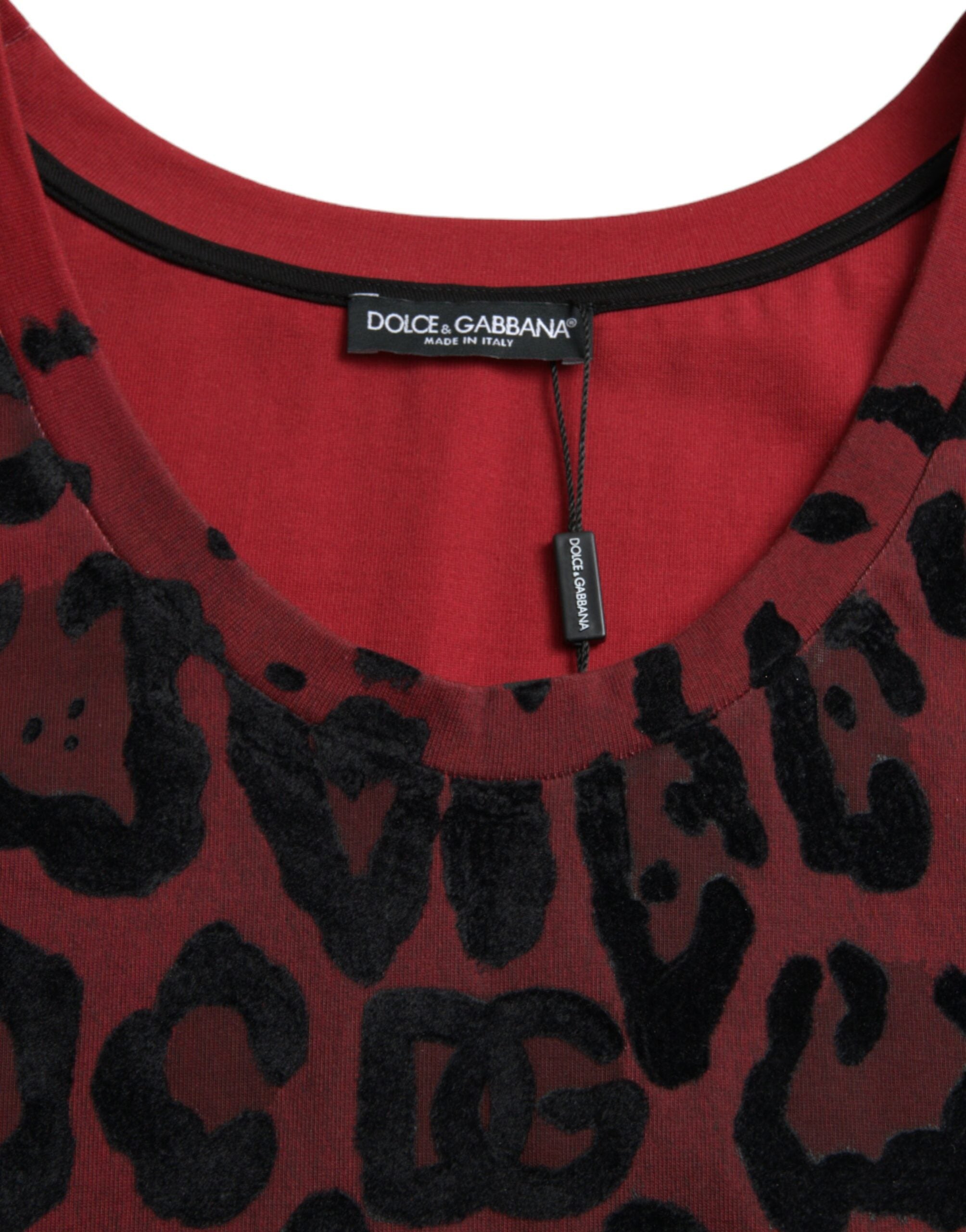 Αμάνικο μπλουζάκι από Dolce &amp; Gabbana Red Leopard Print