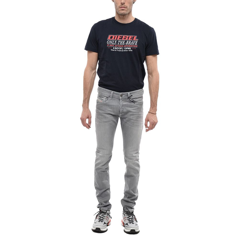 Diesel Grey Cotton Jeans &amp; Pant