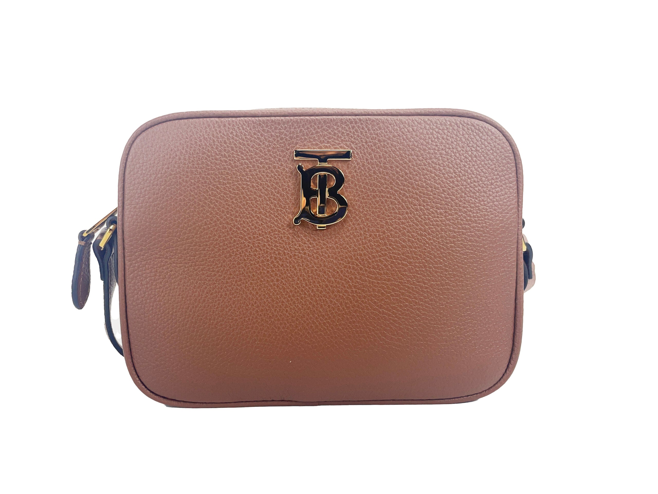 Τσάντα με λογότυπο Burberry Small Leather Tan Camera Crossbody TB