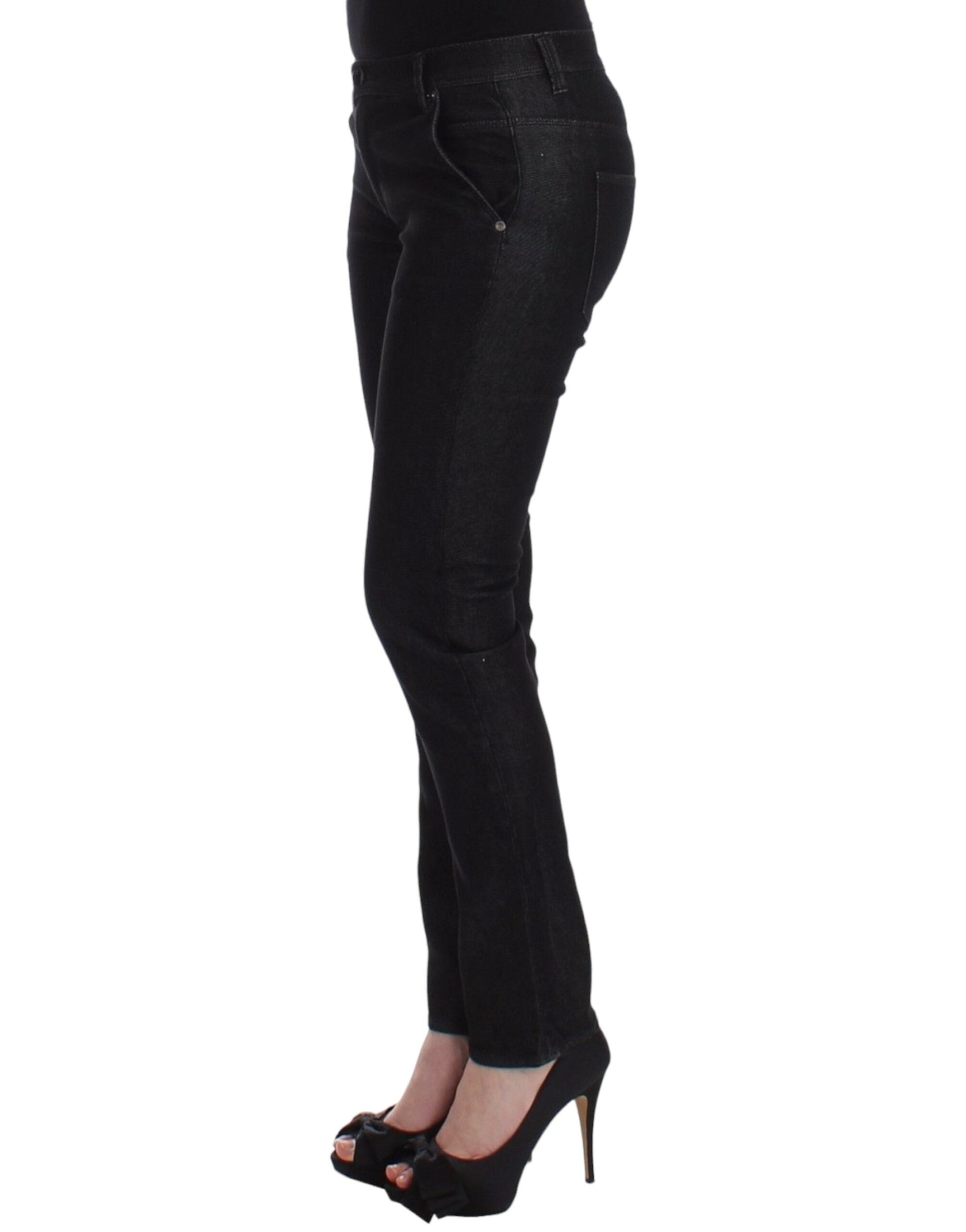 Ermanno Scervino Chic Μαύρο Skinny Jeans - Κομψό &amp; Slim Fit